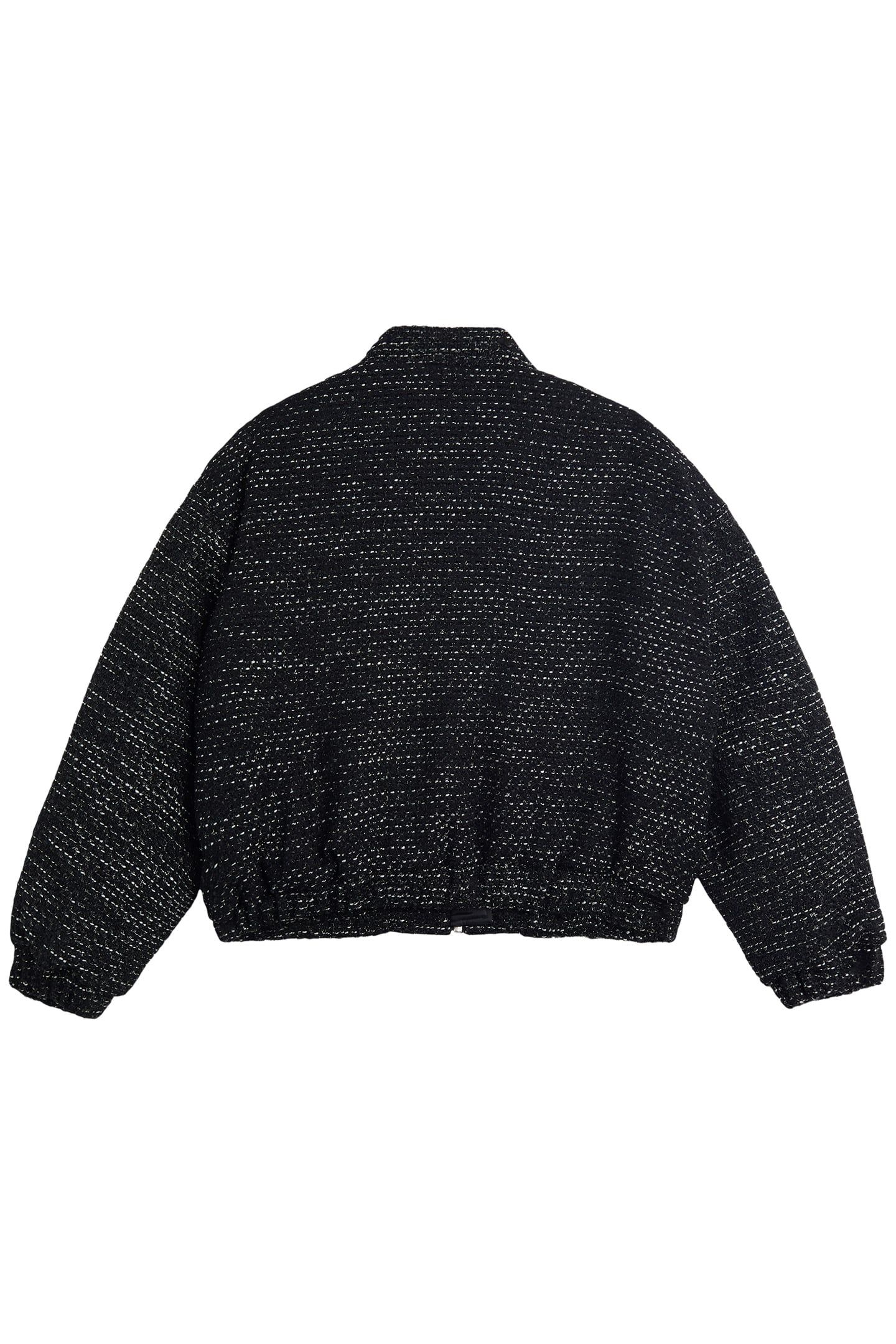 THE BLACK SPARKLY TWEED BOMBER JACKET 4