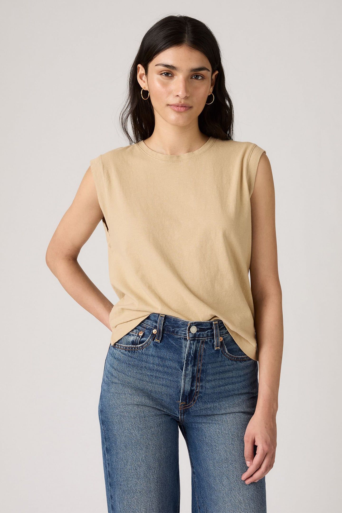 BOXY TANK TOP TAN 1