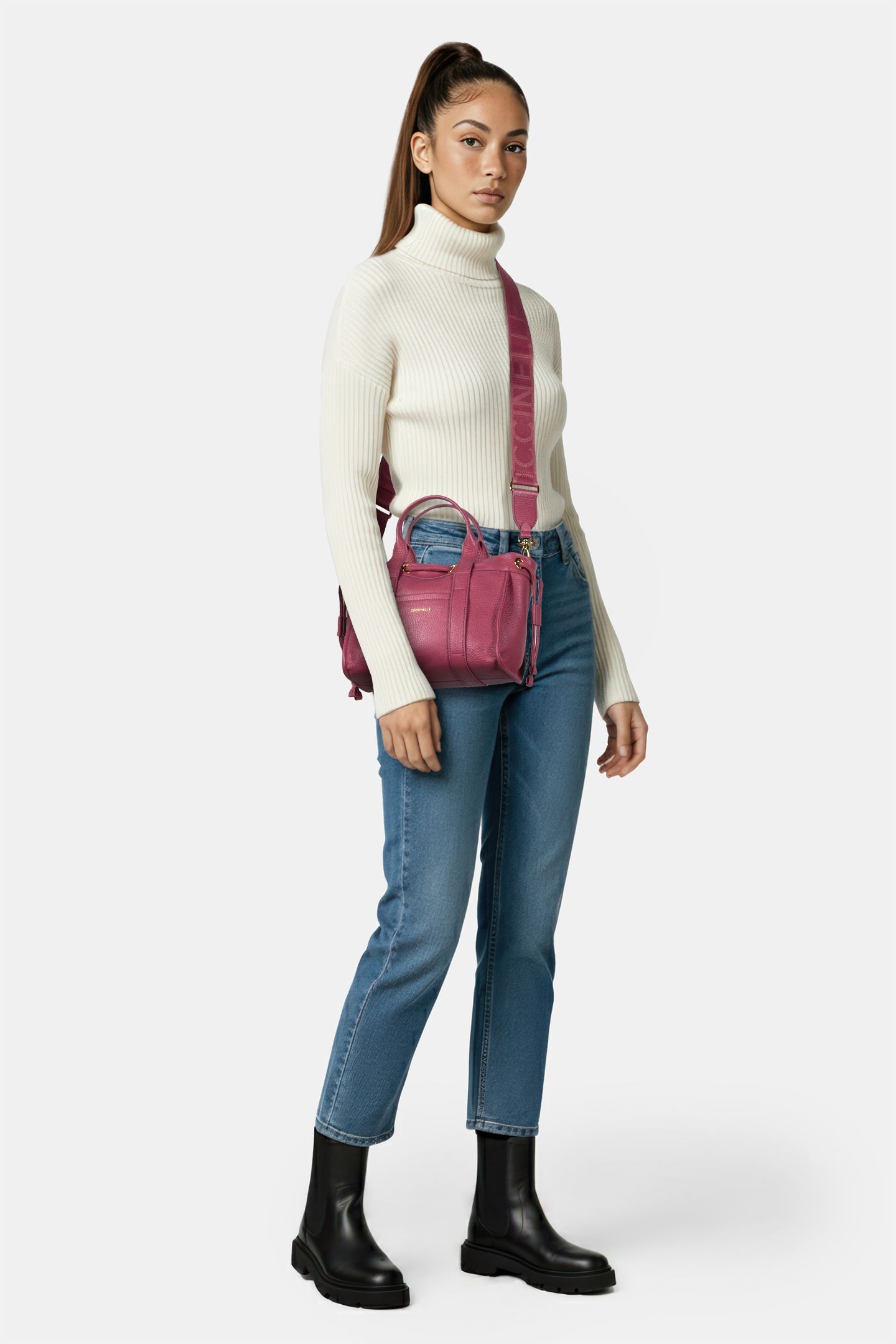 GRAINED LEATHER SMALL TOTE BAG 2