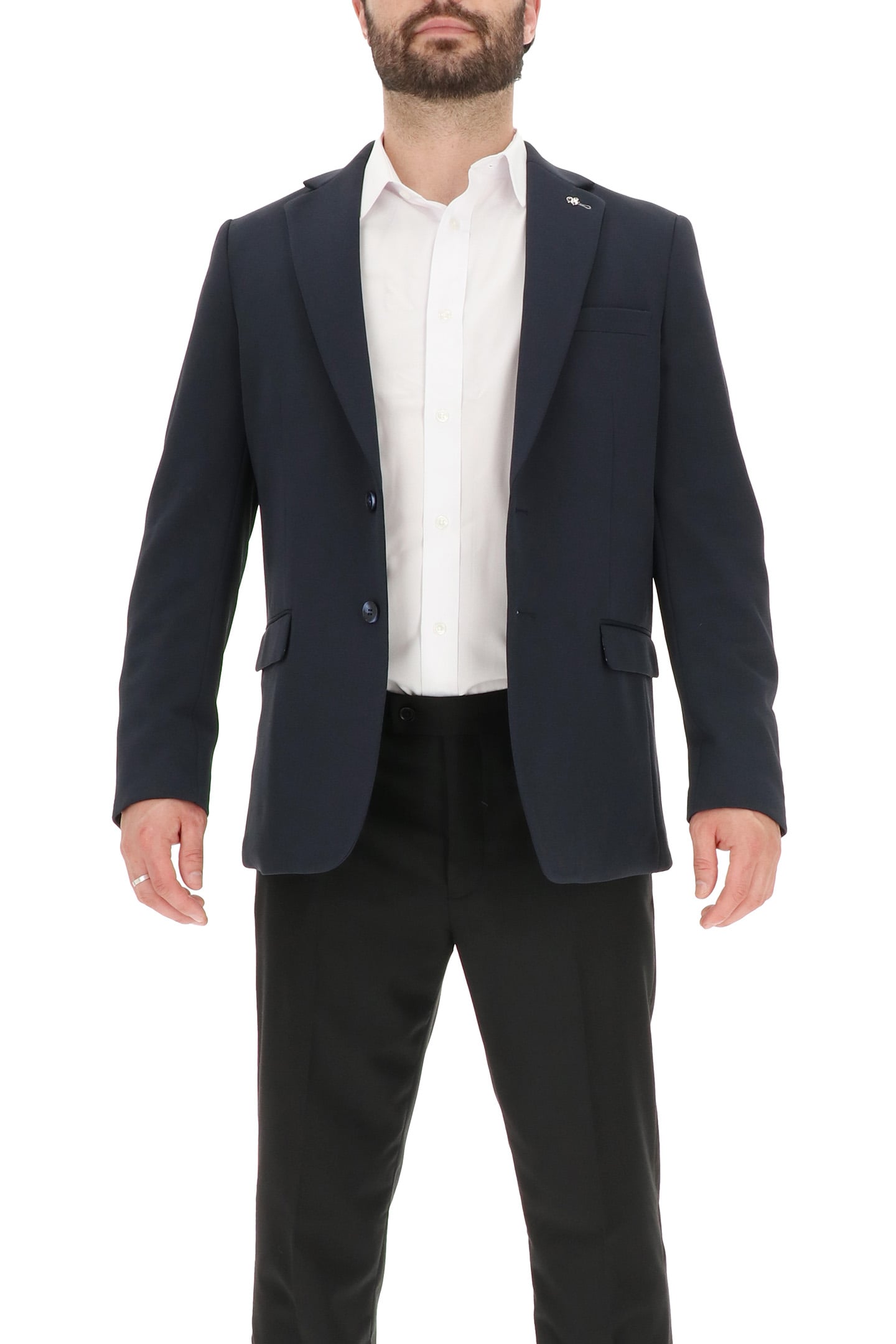 2 BUTTON JACKET TEXTURED KNIT NAVY 4
