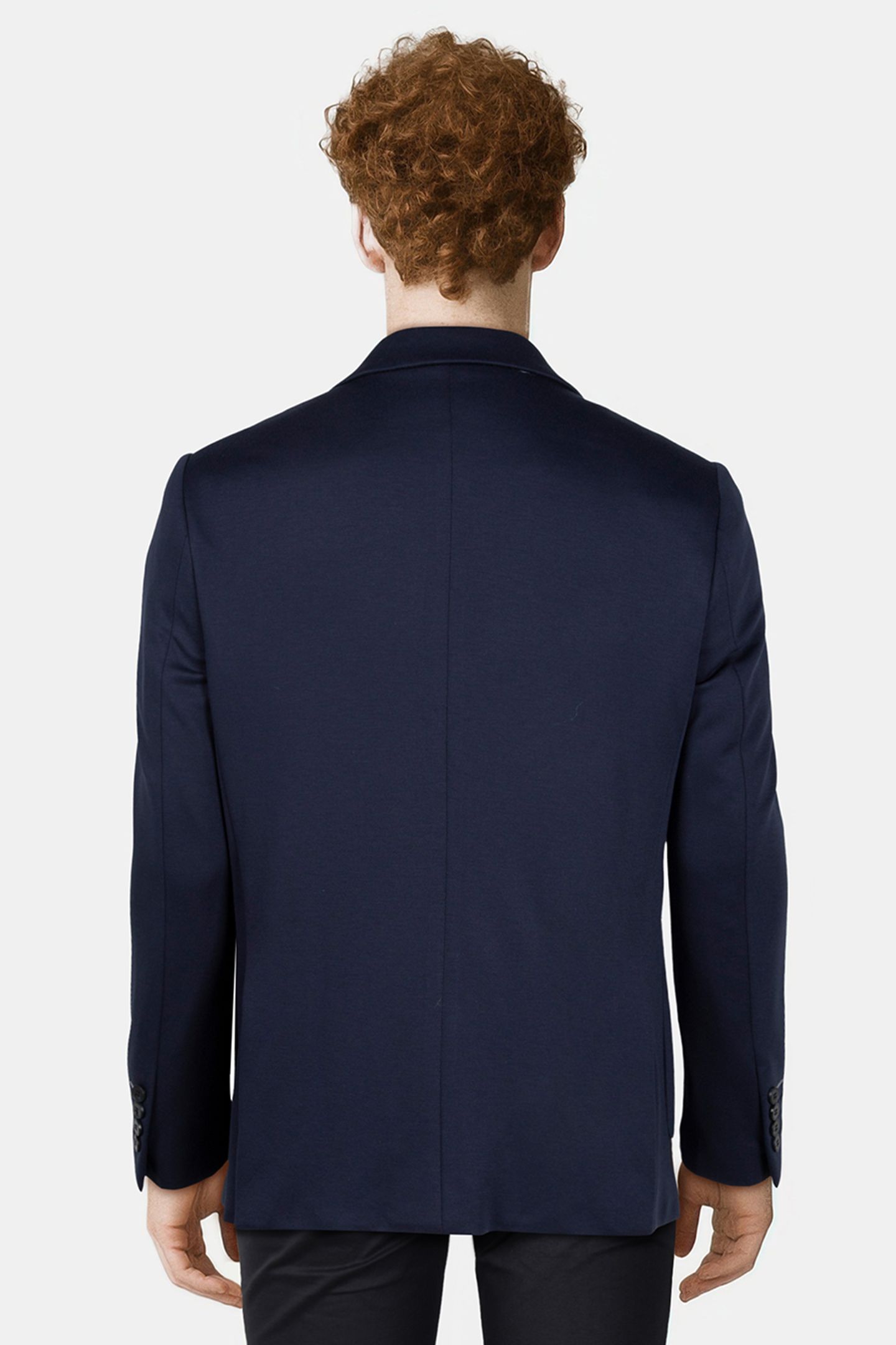 2 BUTTON JACKET JERSEY KNIT PATCH POCKETS NAVY 2