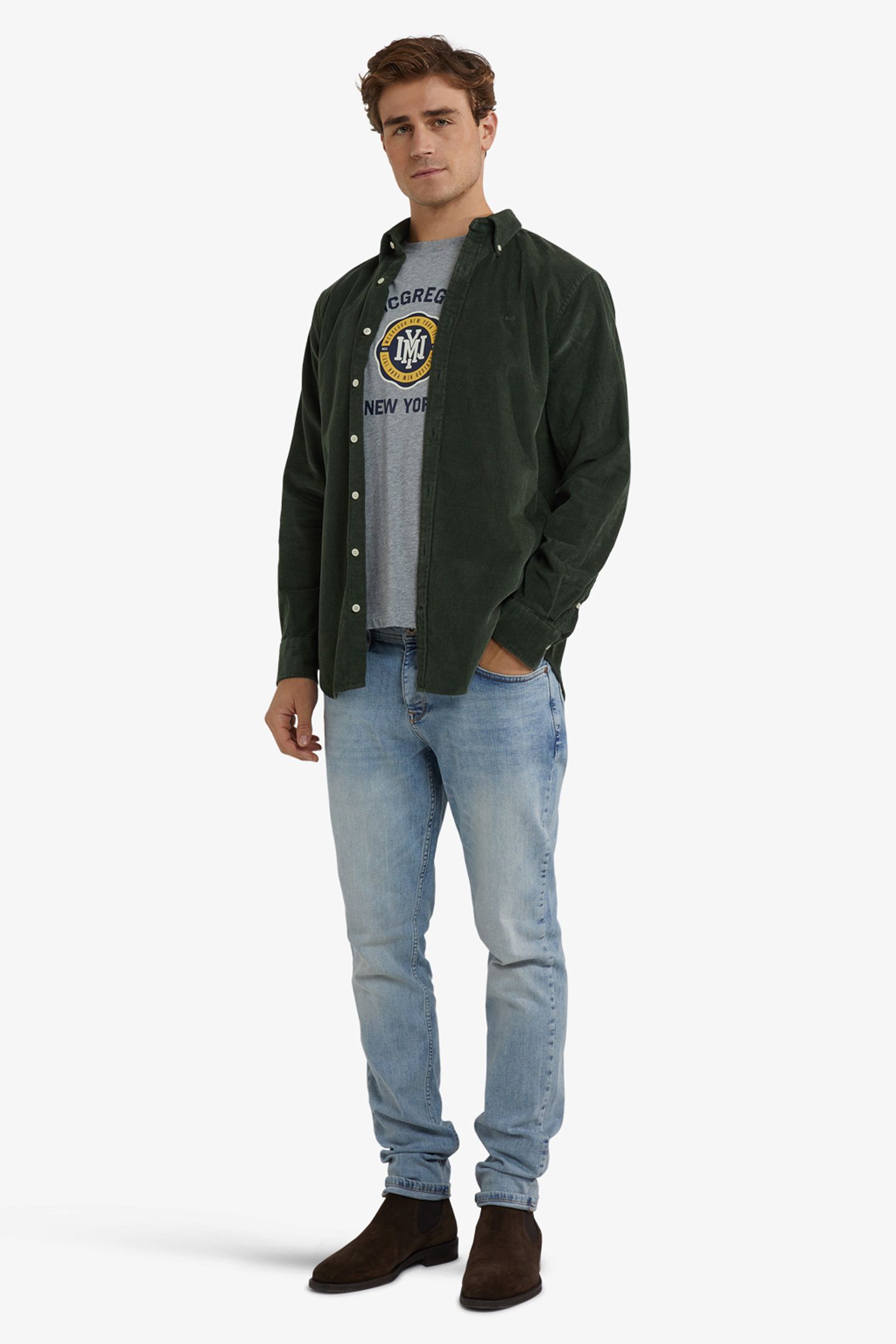 CORDUROY SHIRT DARK OLIVE 2