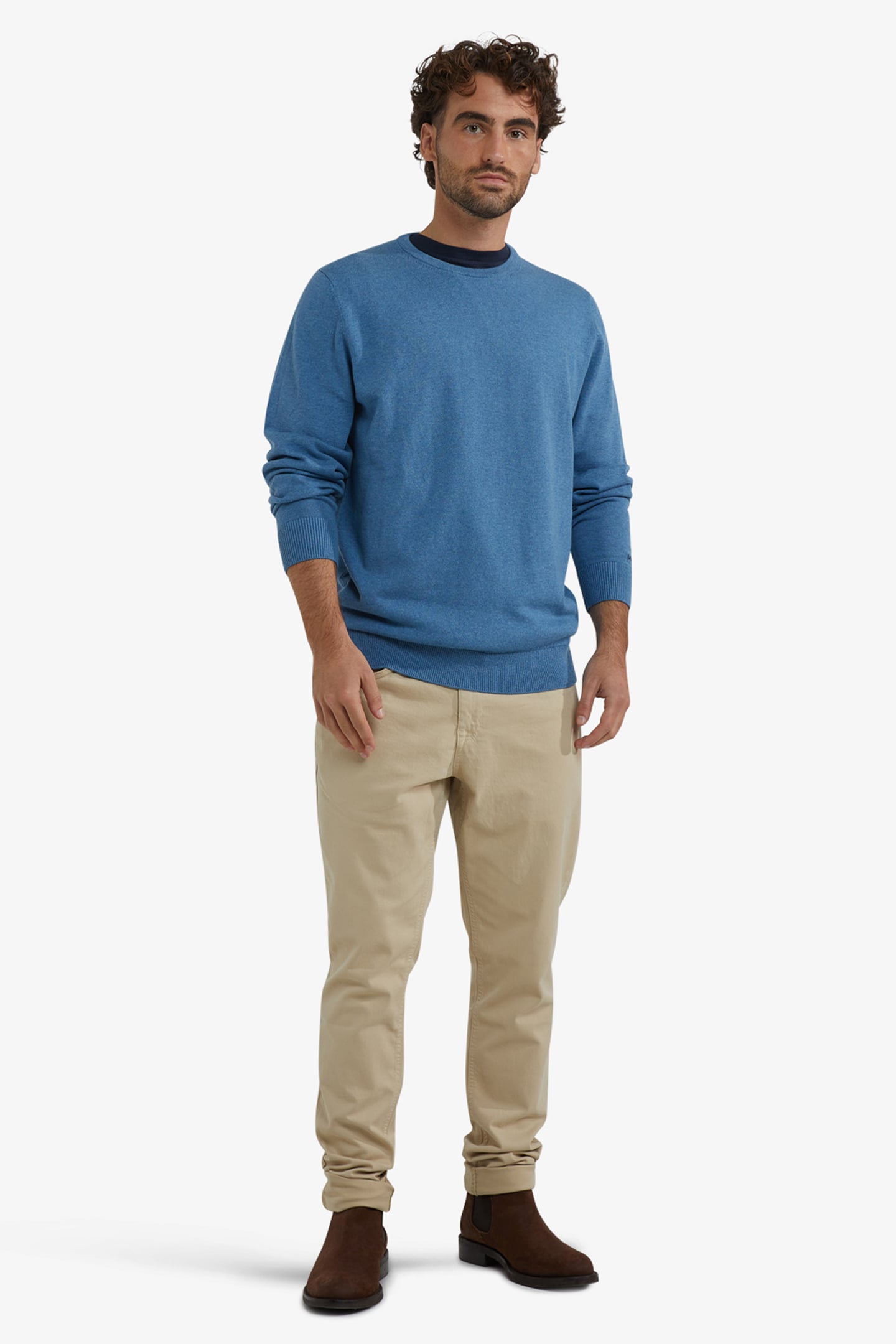 C-NECK SWEATER WORKER BLUE 2