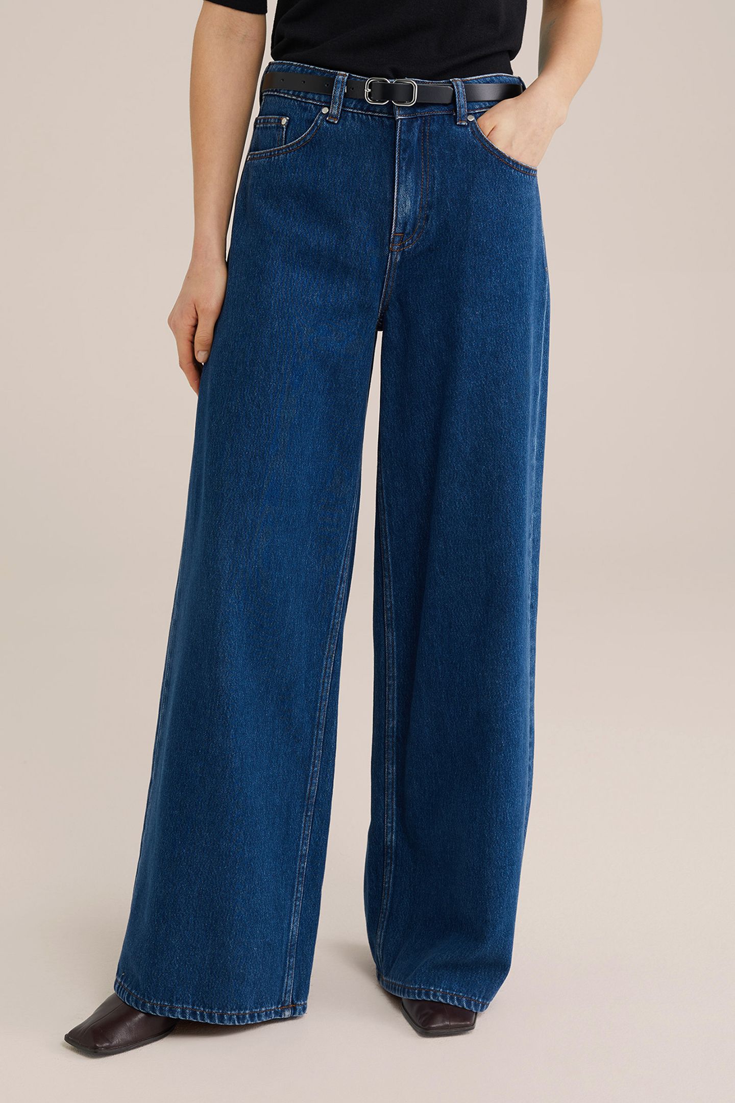5-POCKET HIGH WAIST DARK BLUE 1