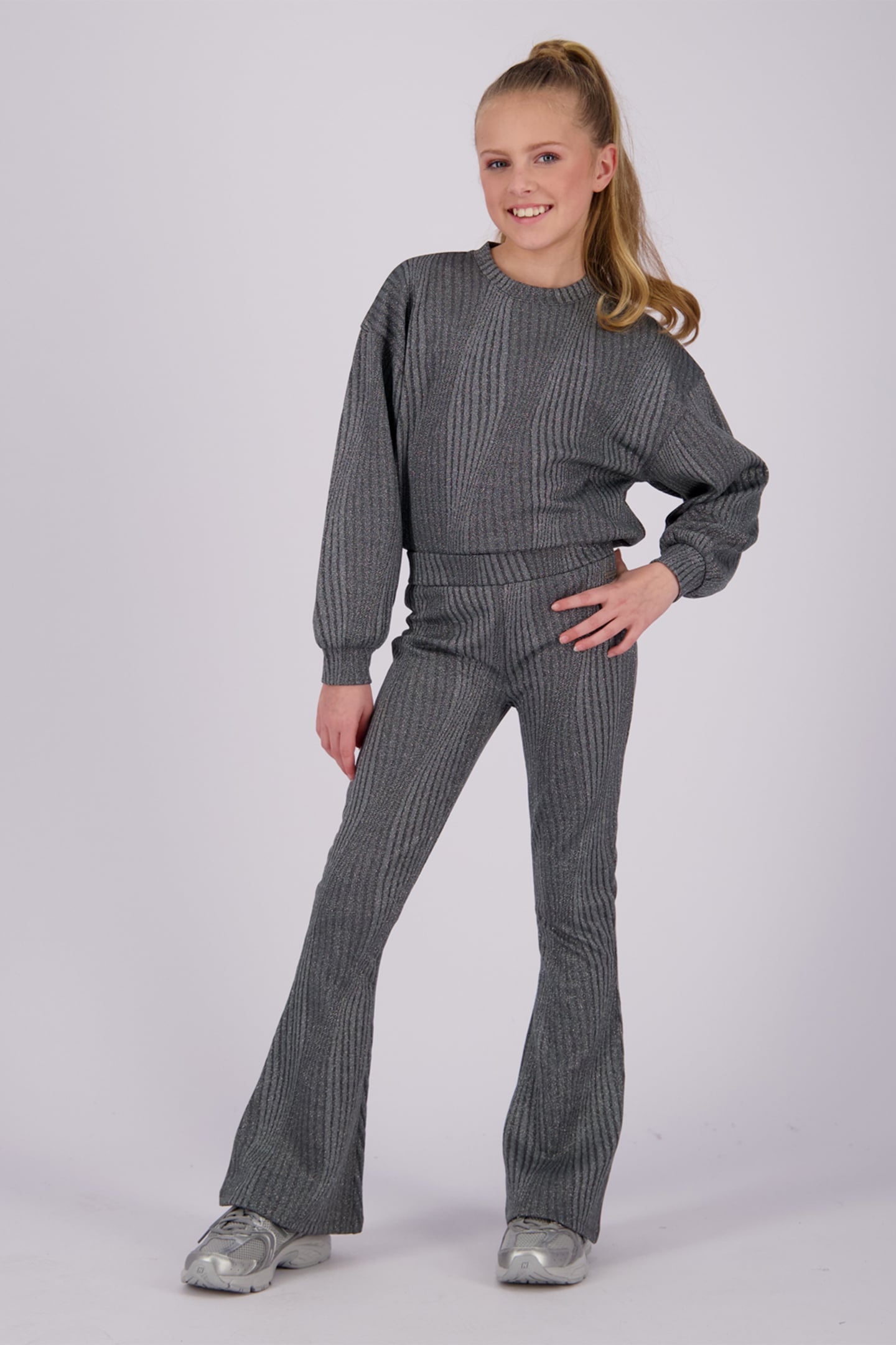GIRLS JANE TOP GREY ROCK 1