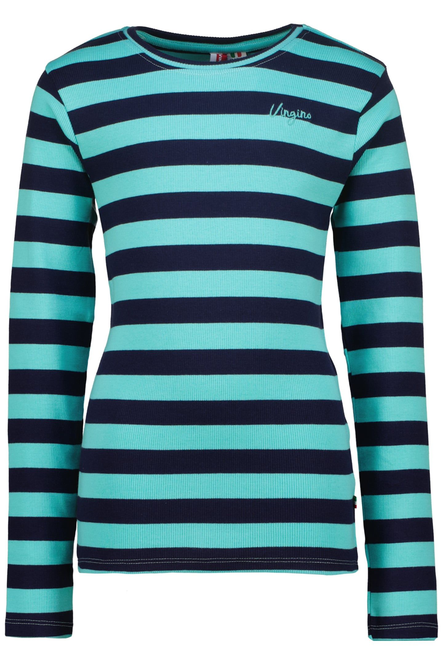 GIRLS G-BASIC-RIB STRIPE T-SHIRT ARTIC BLUE 1