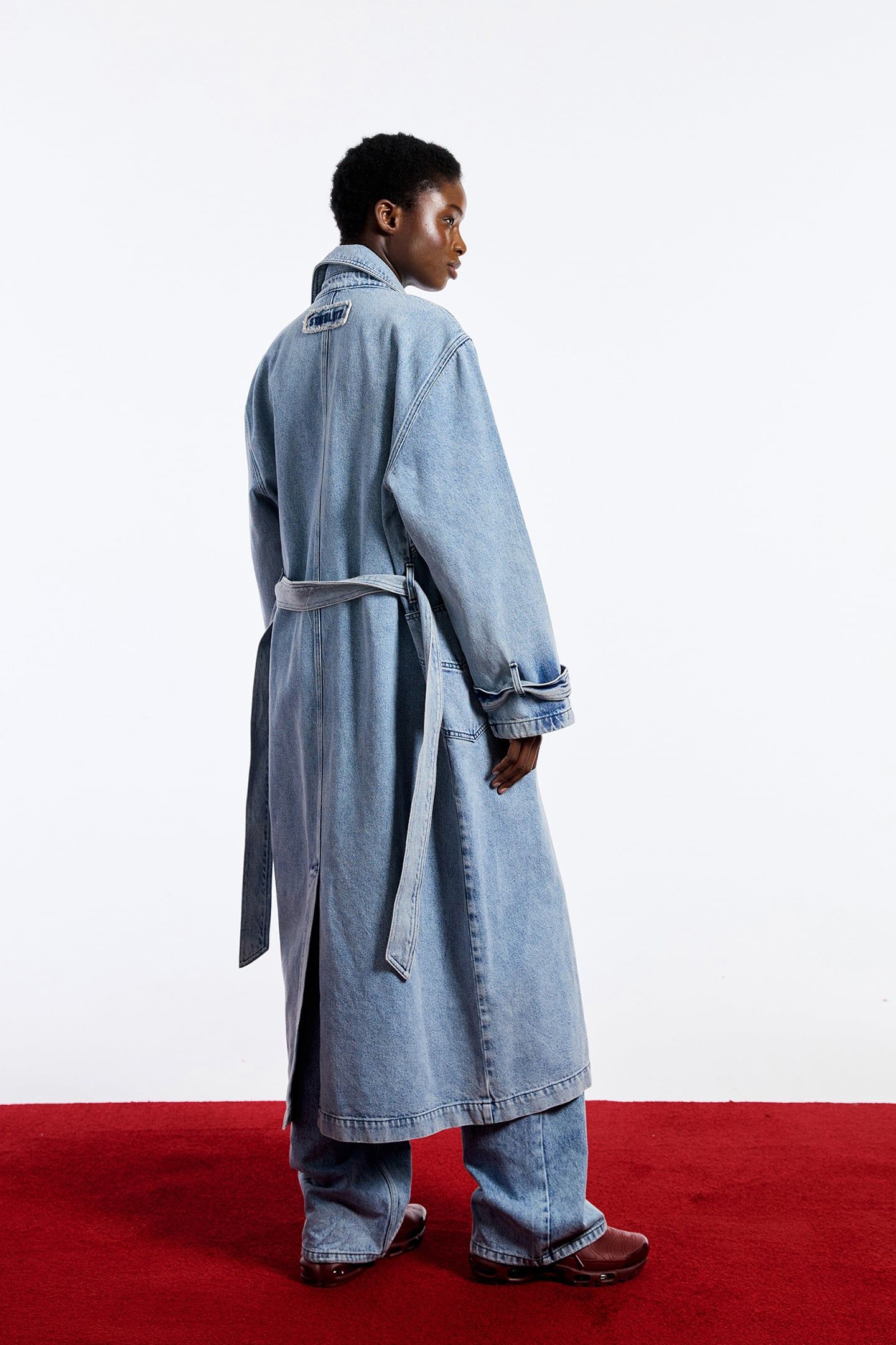 Ameri TENCEL DENIM　TRENCH CAZ DENIM TRENCHCOAT BLUE | Online Outlet | Otrium
