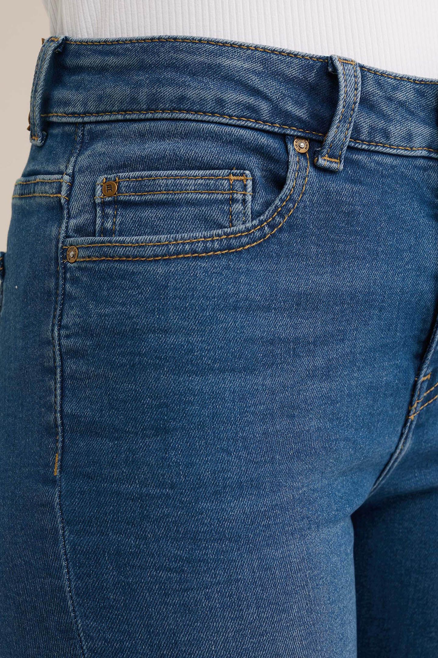 5-POCKET MID WAIST DARK BLUE 5