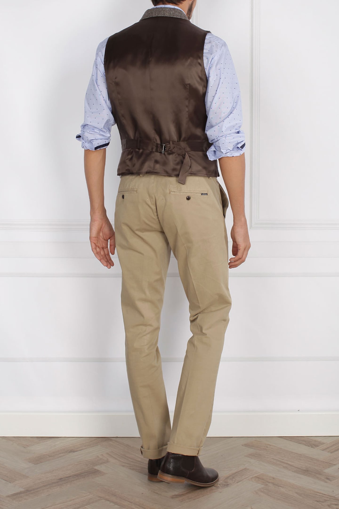FANCY GILET BROWN 2