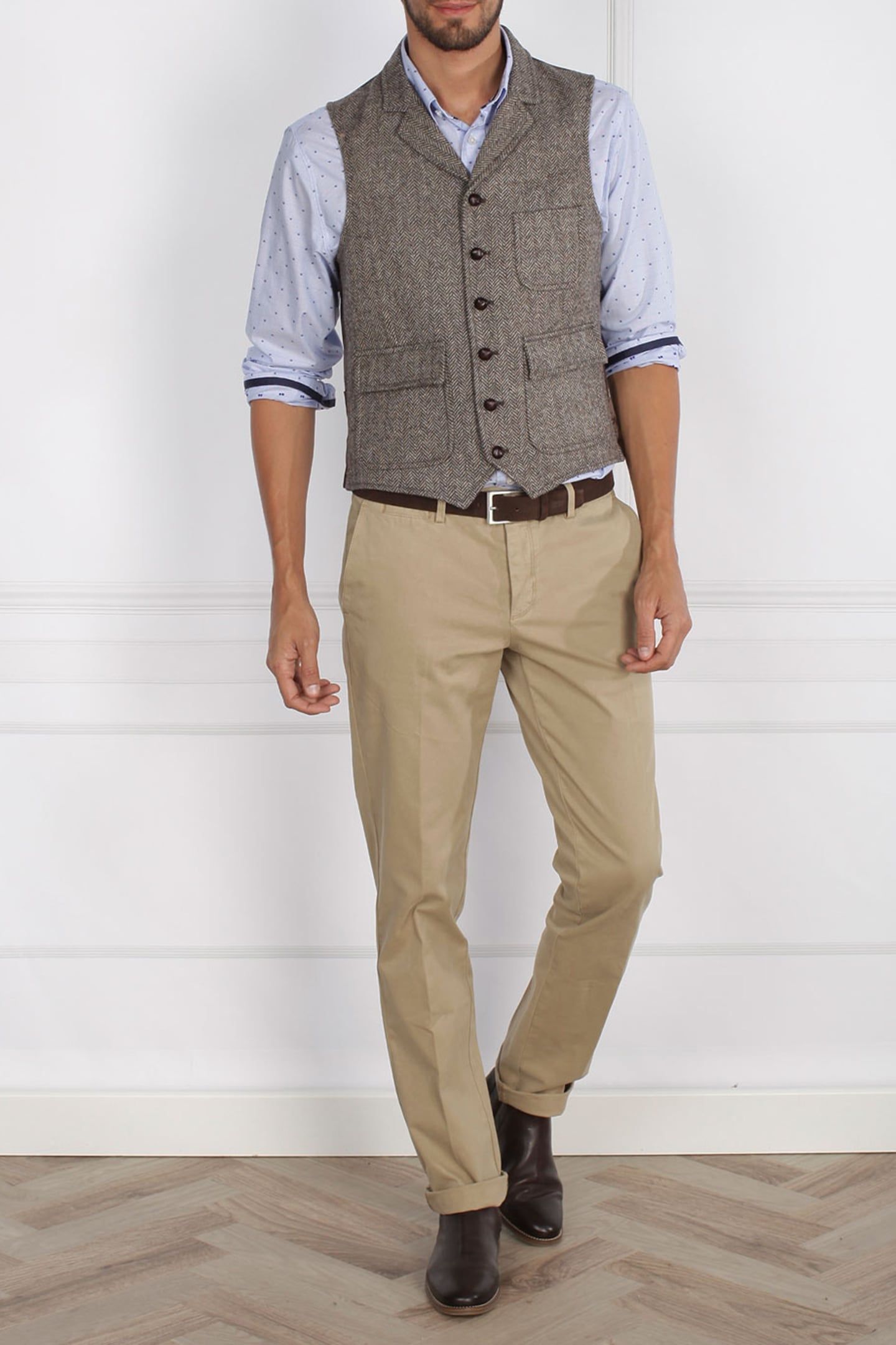 FANCY GILET BROWN 1