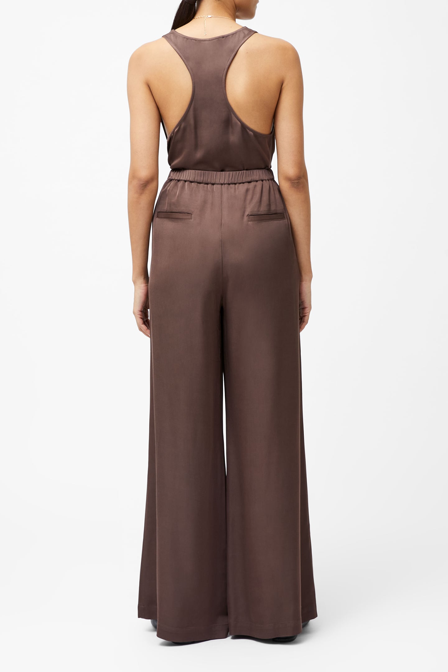 SERA SATIN ELASTICATED TRSR WALNUT BROWN 3