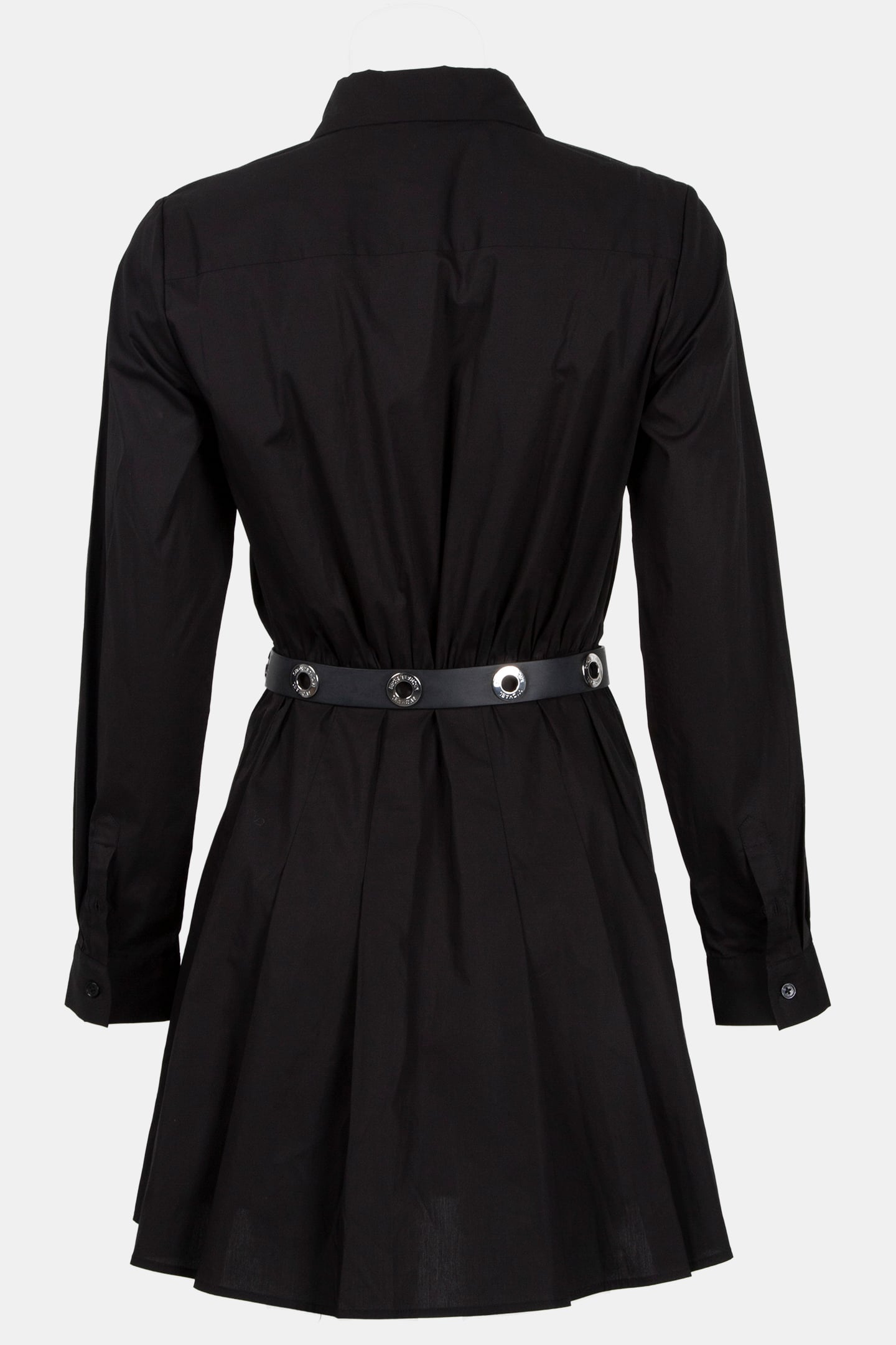 POPLIN PLEATED MINI DRESS BLACK 5