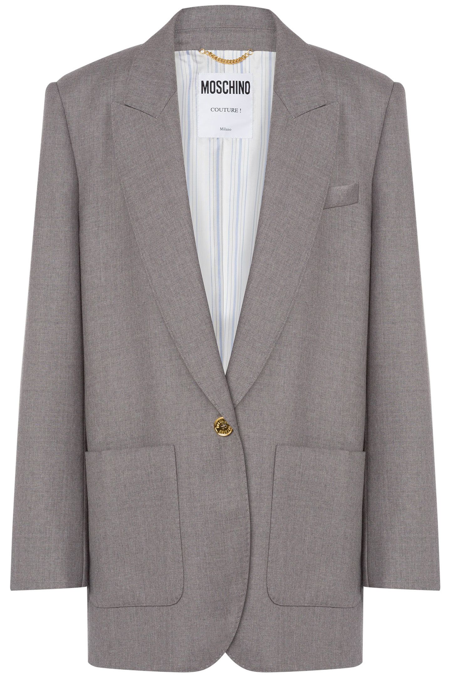 GOLD BUTTON OVERSIZED JACKET GREY 3