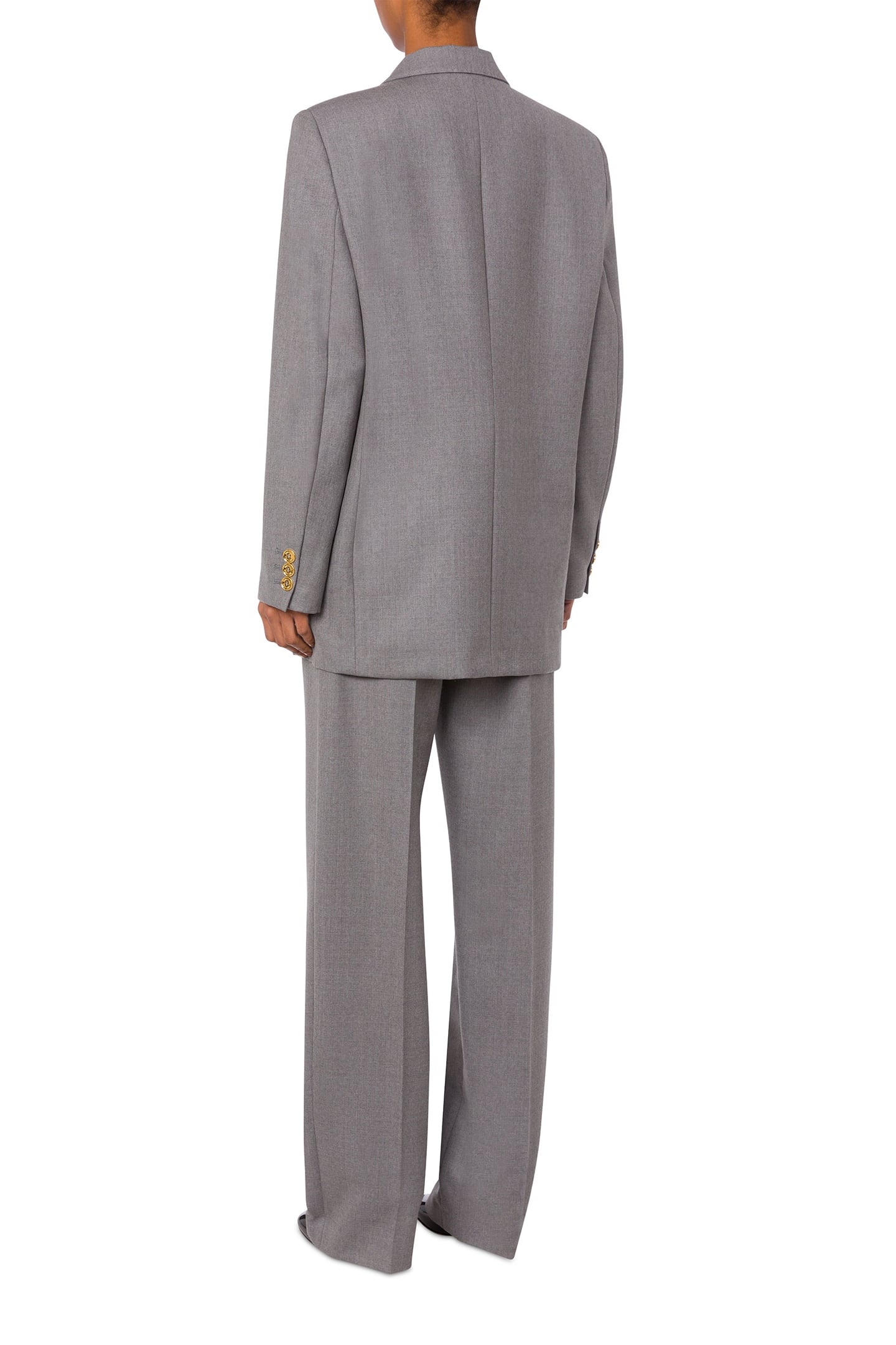 GOLD BUTTON OVERSIZED JACKET GREY 2