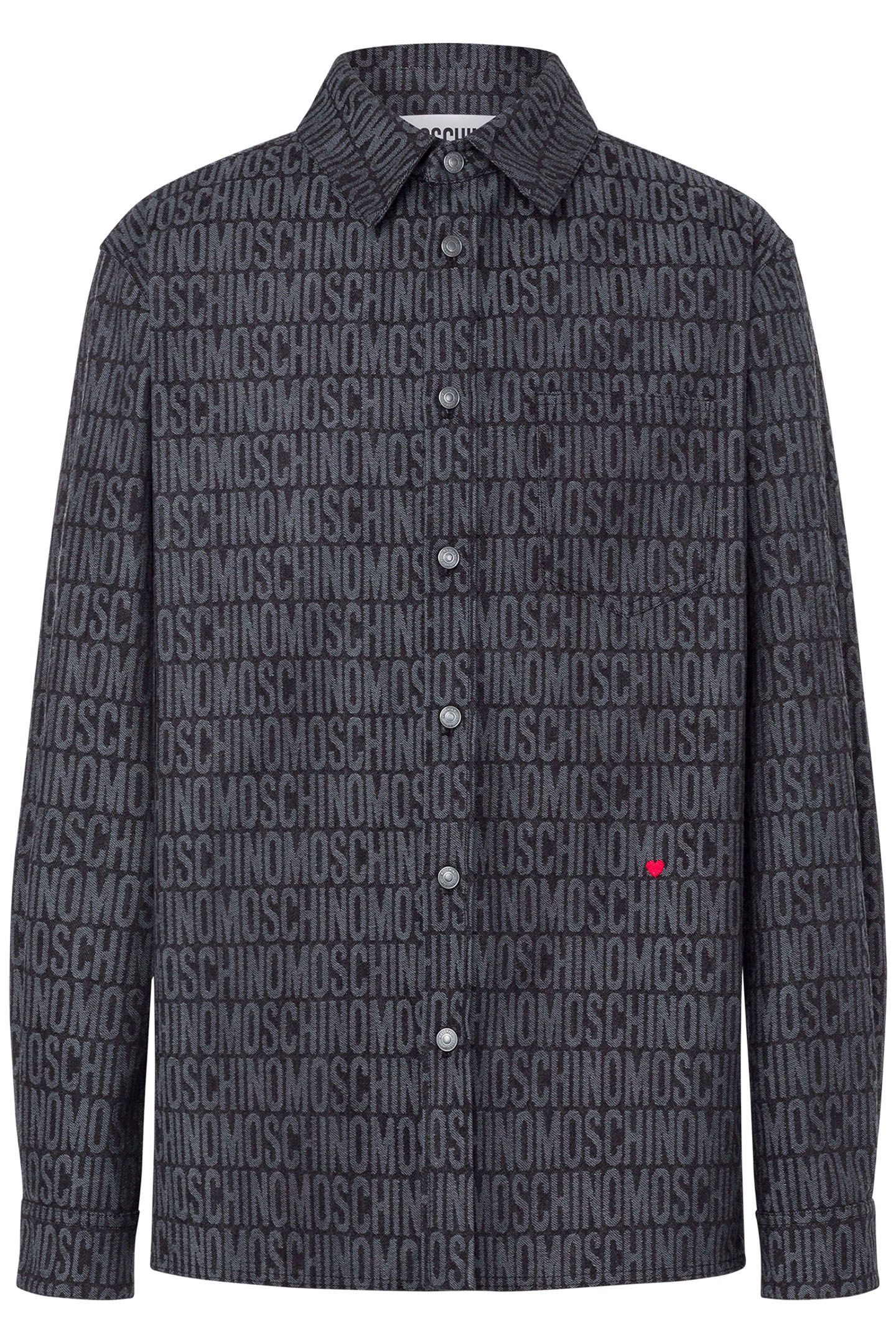 ALLOVER LOGO DENIM SHIRT BLACK 3