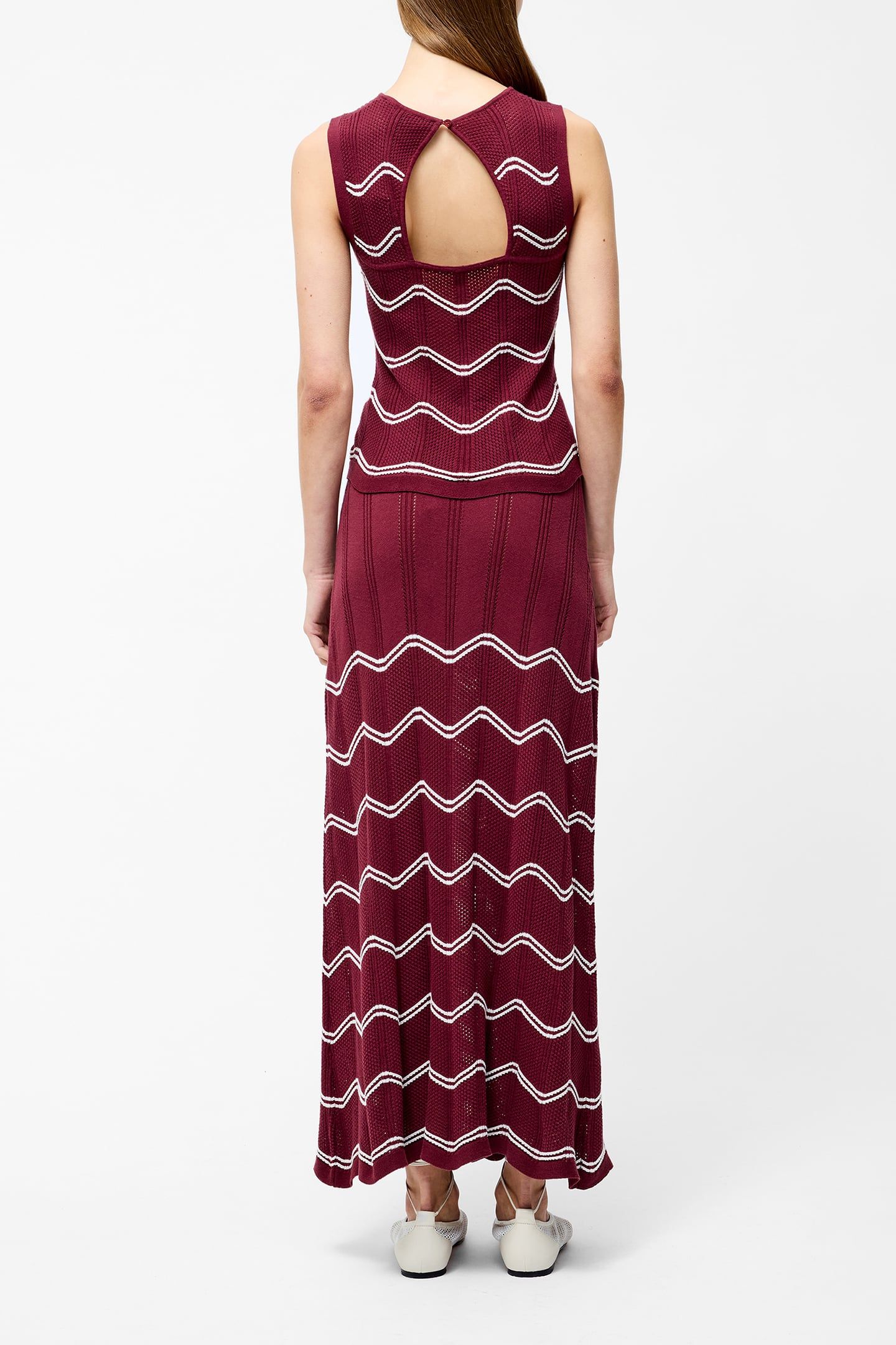 TRUDY CROCHET SLVLSS TOP SUMMER BURGUNDY/SUMM 3