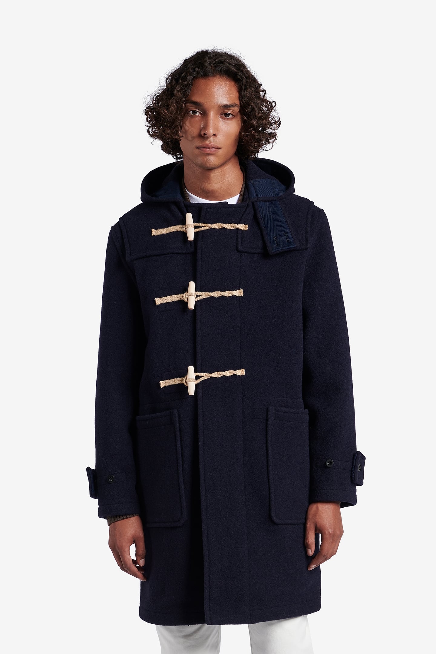 GLOVERALL X NO LABEL MONTY COAT WOOL NAVY 1
