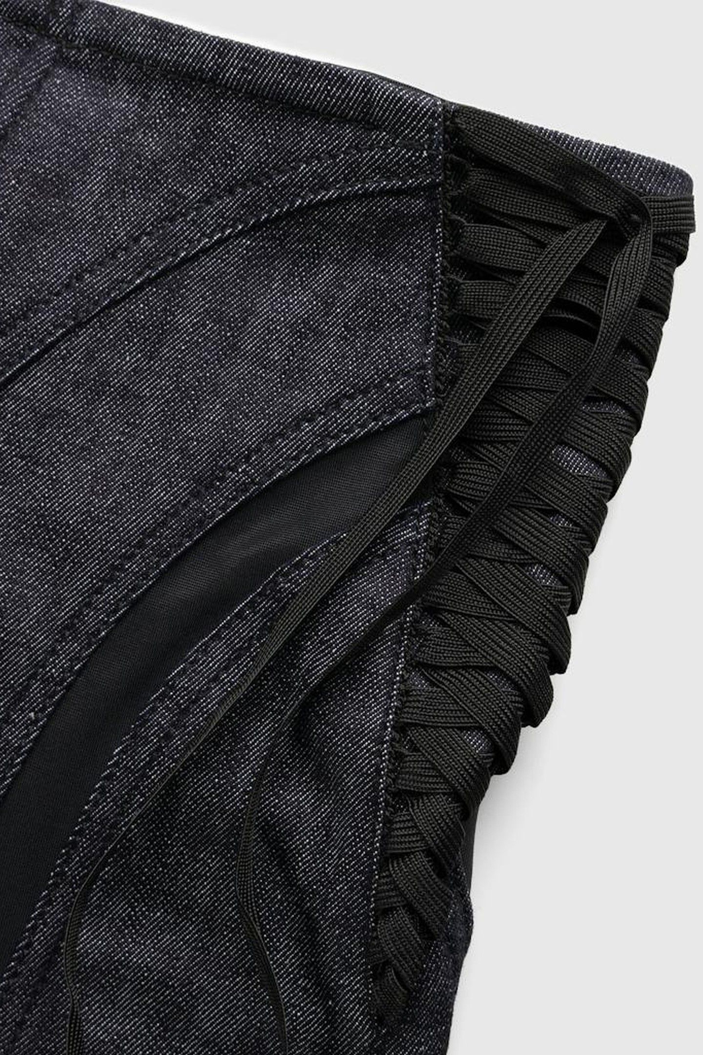 MUGLER – LACED DENIM SHORTS 3