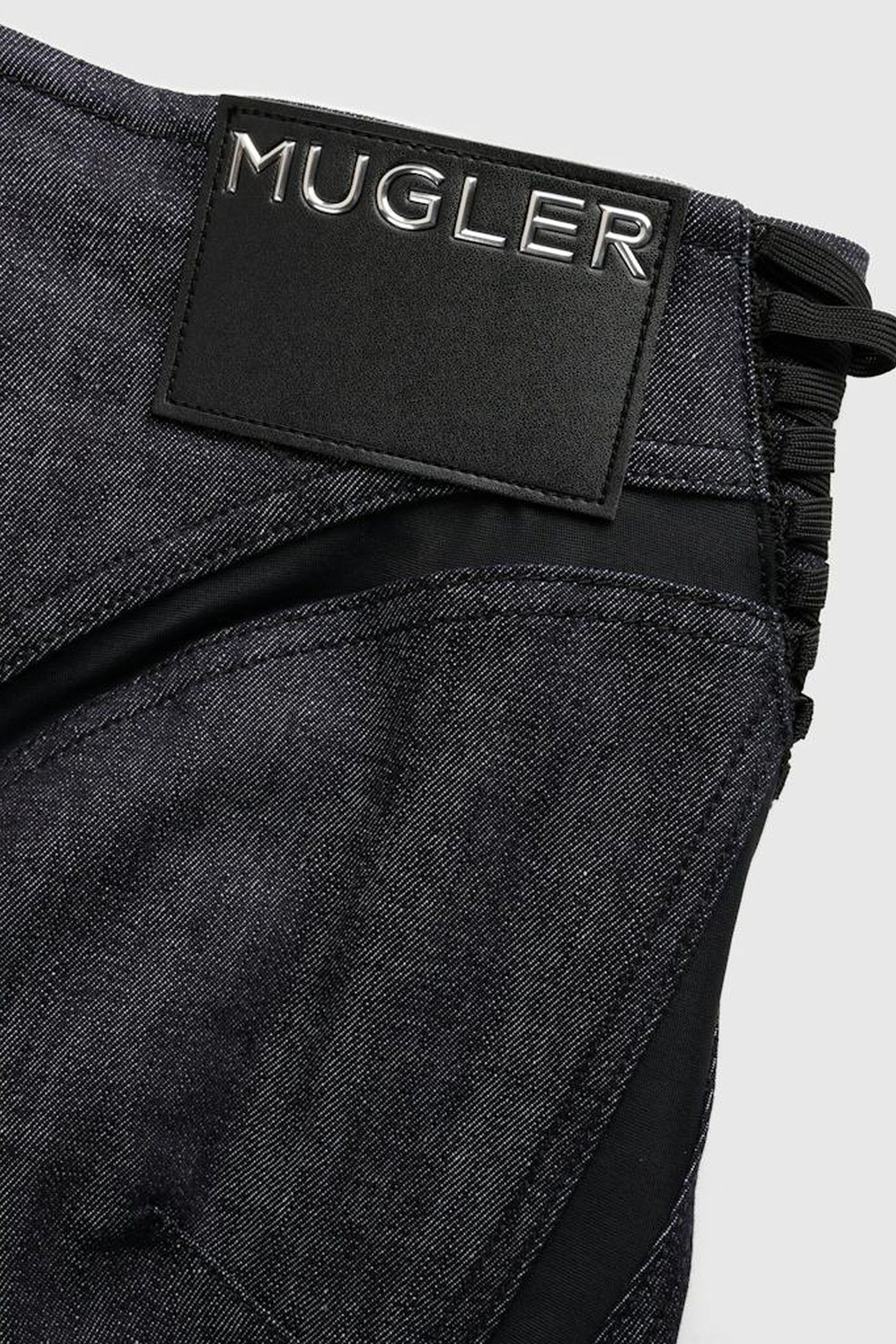 MUGLER – LACED DENIM SHORTS 4