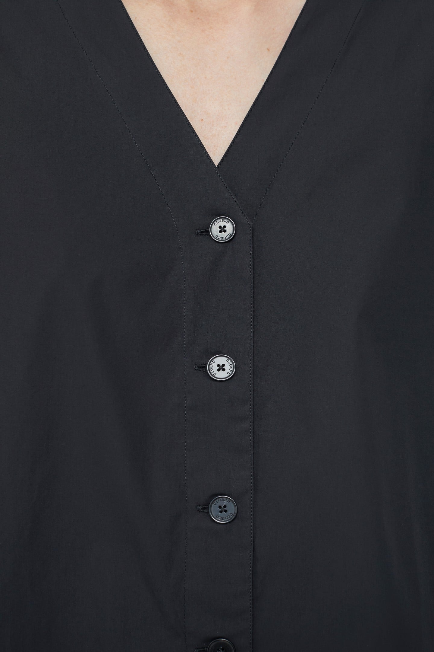 NO COLLAR BLOUSE SHIRT BLACK 5