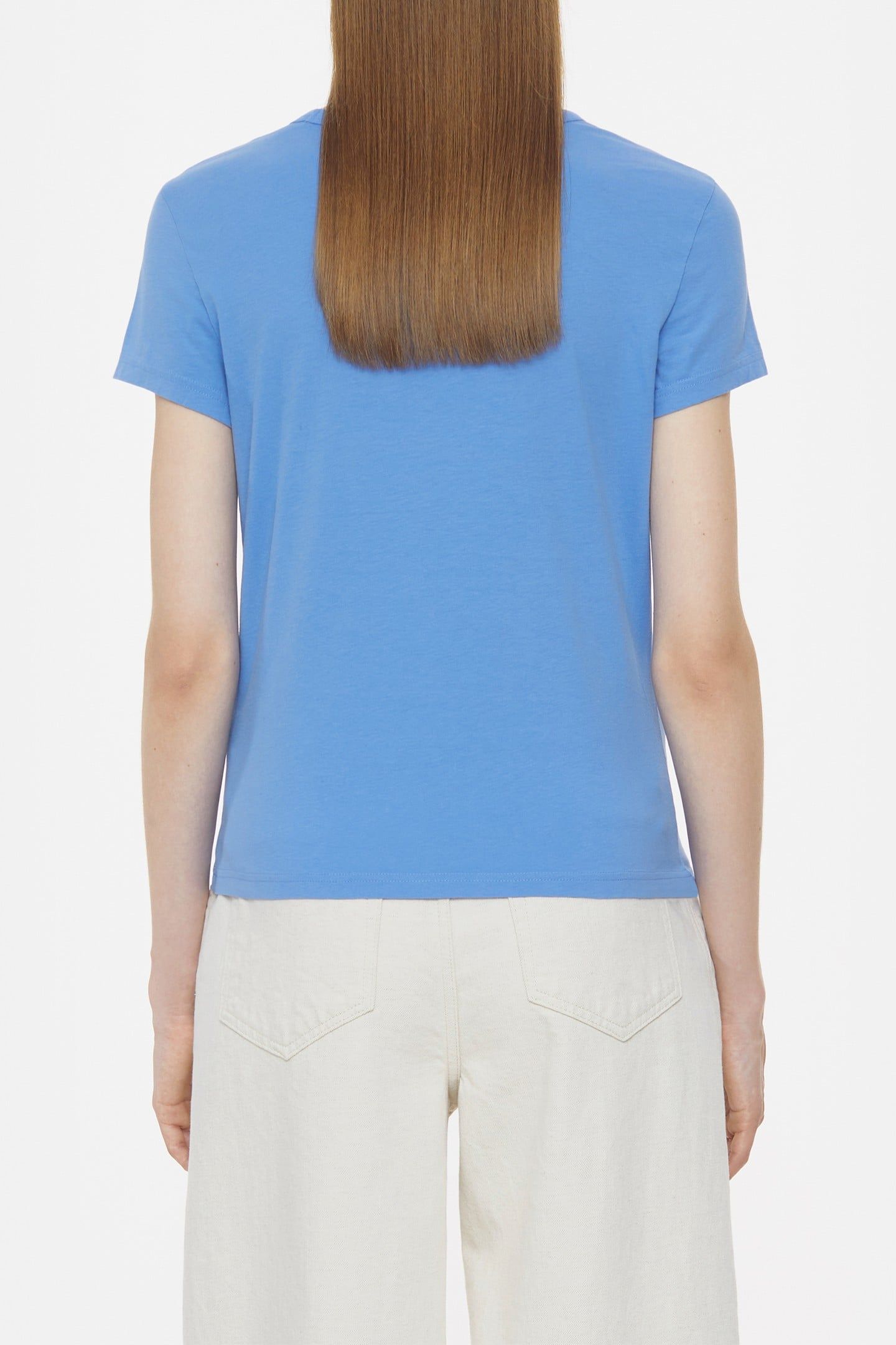 CREW NECK SHORT SLEEVE T-SHIRTS CHAMBRAY BLUE 3