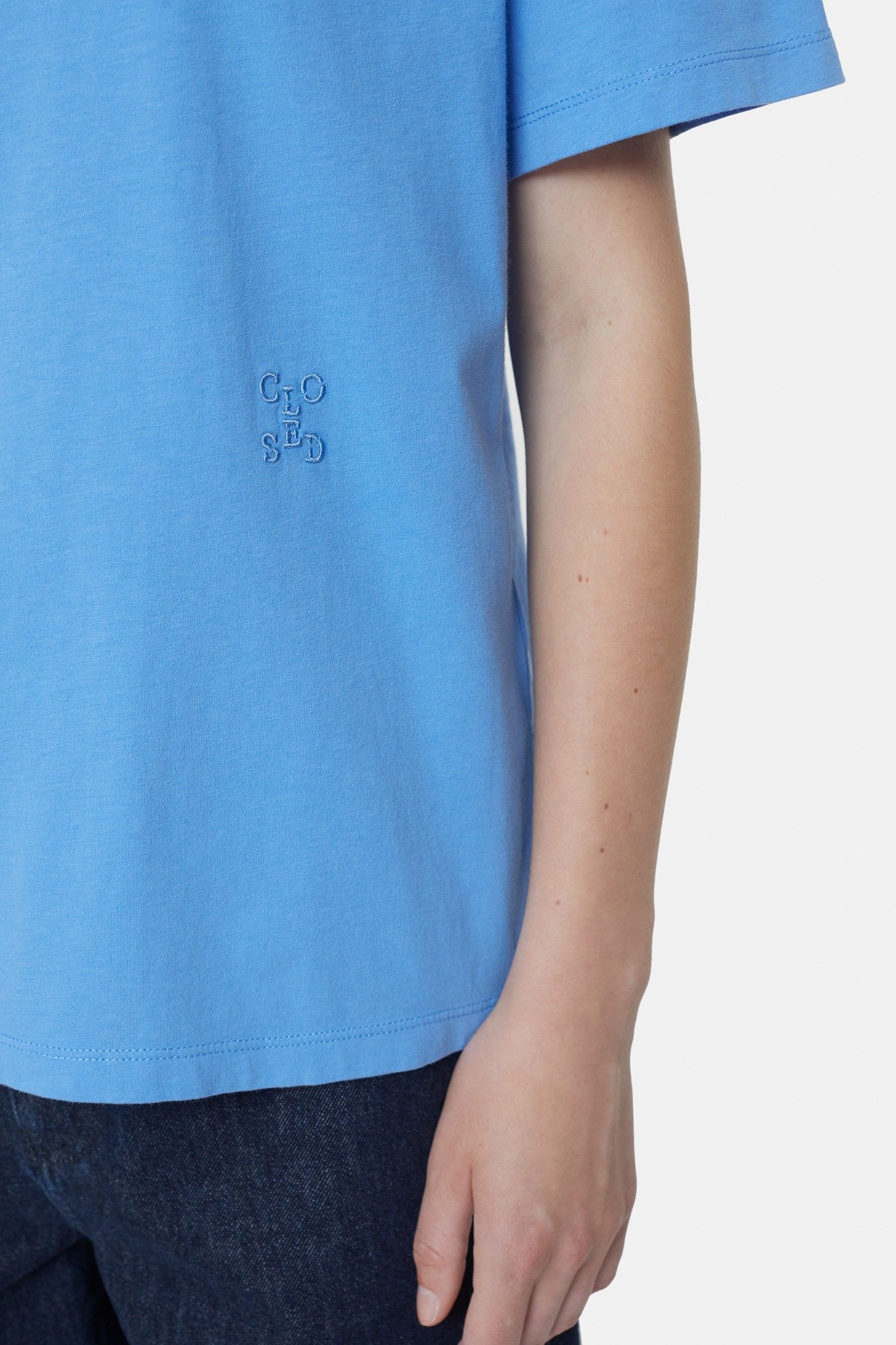 CREW NECK SHORT SLEEVE T-SHIRTS CHAMBRAY BLUE 6