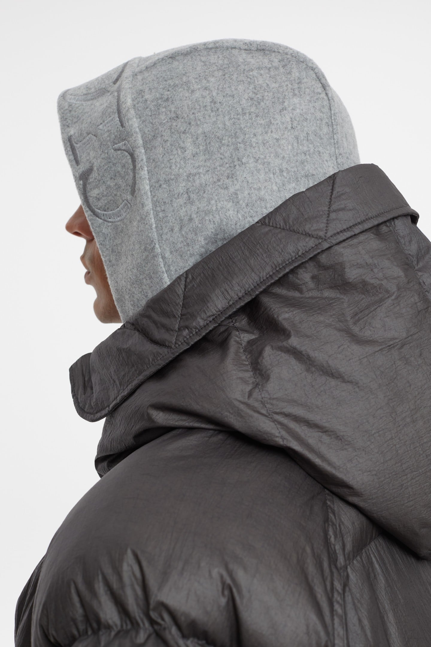 SHORTER PUFFER COAT JACKET CHARCOAL 7