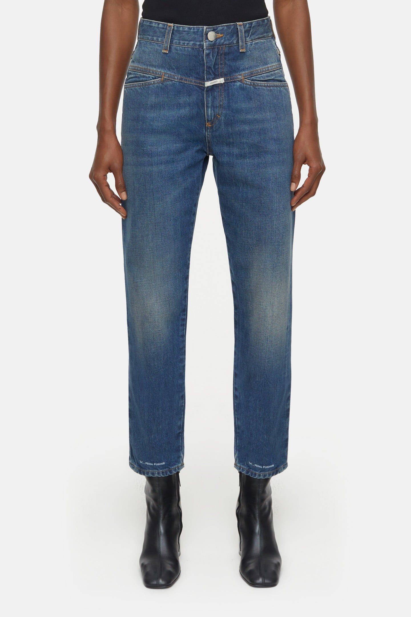 PEDAL PUSHER JEANS MID BLUE 1