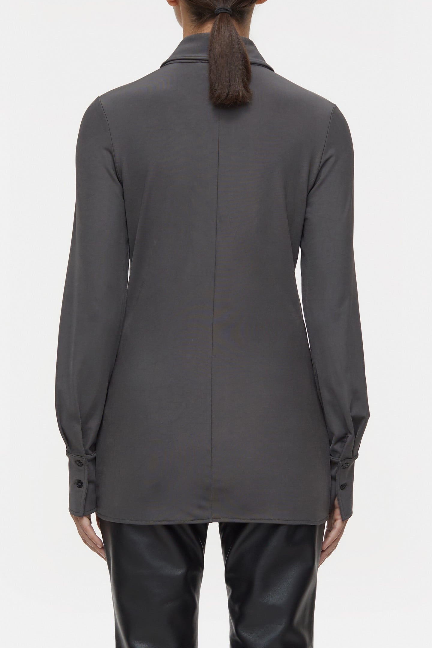 WAISTED BLOUSE SHIRT CHARCOAL 3