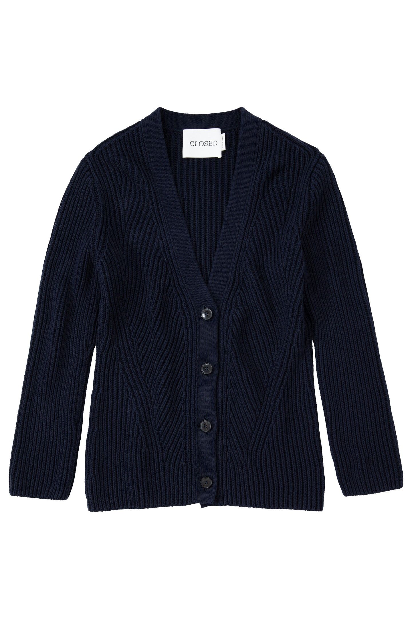 V CARDIGAN LONG SLEEVE KNITS DARK NIGHT 4