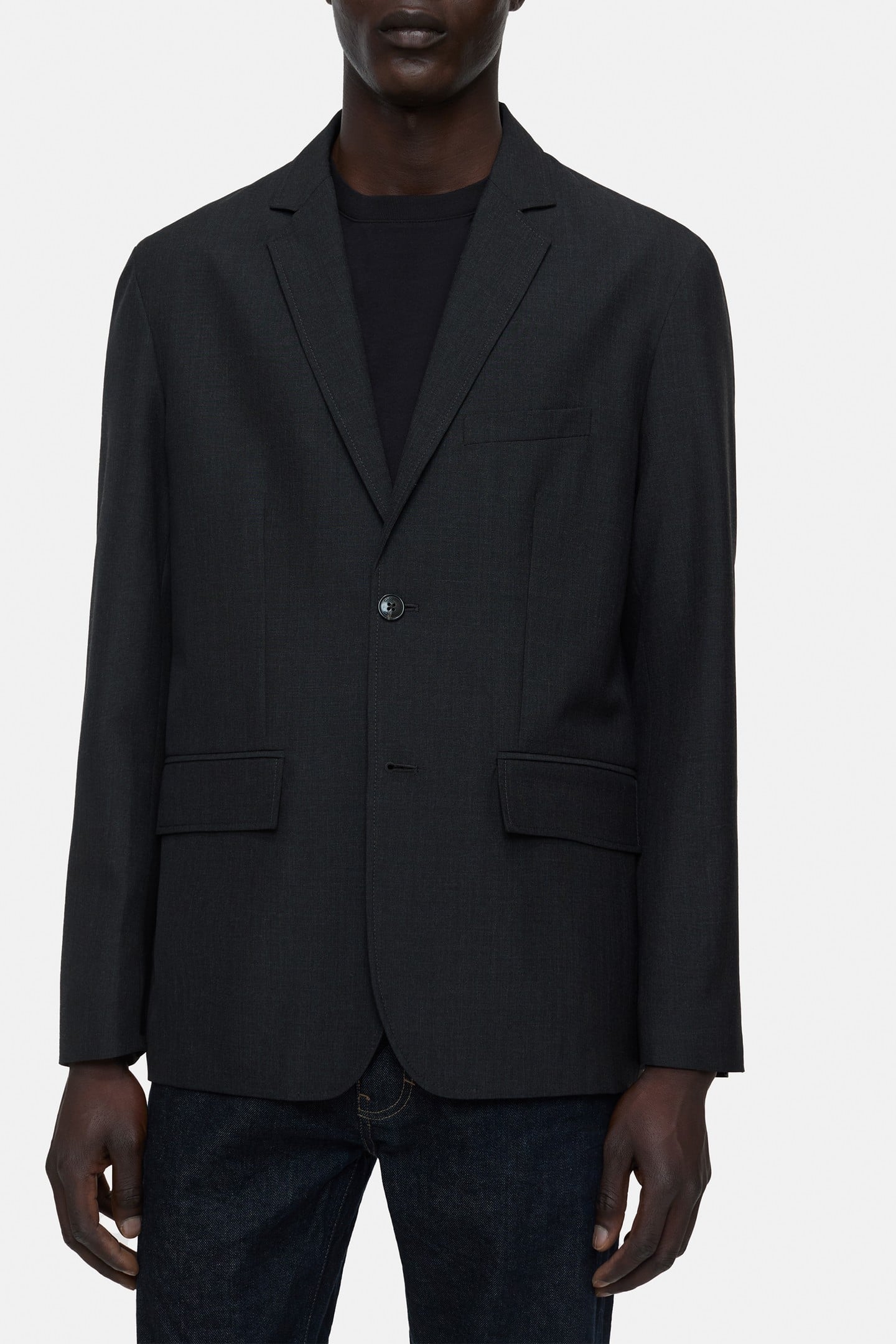 SINGLE BREASTED BLAZER ANTHRACITE MELANGE 1