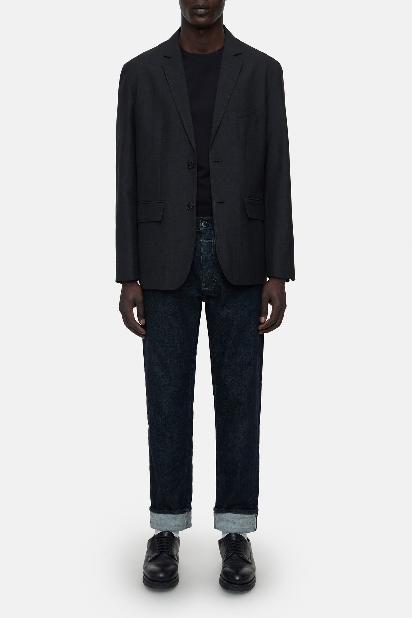 SINGLE BREASTED BLAZER ANTHRACITE MELANGE 2