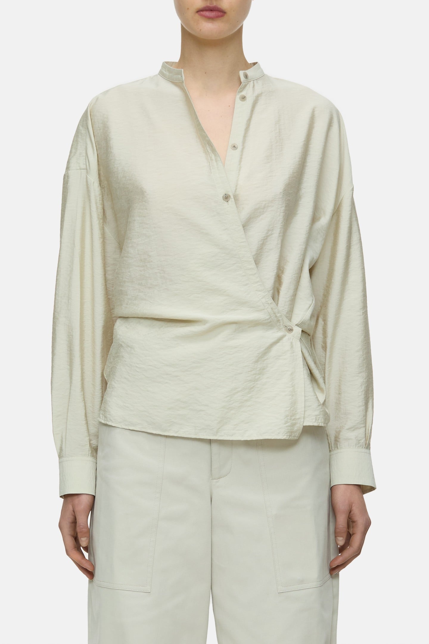 WRAP BLOUSE SHIRT SABBIA BEIGE 1
