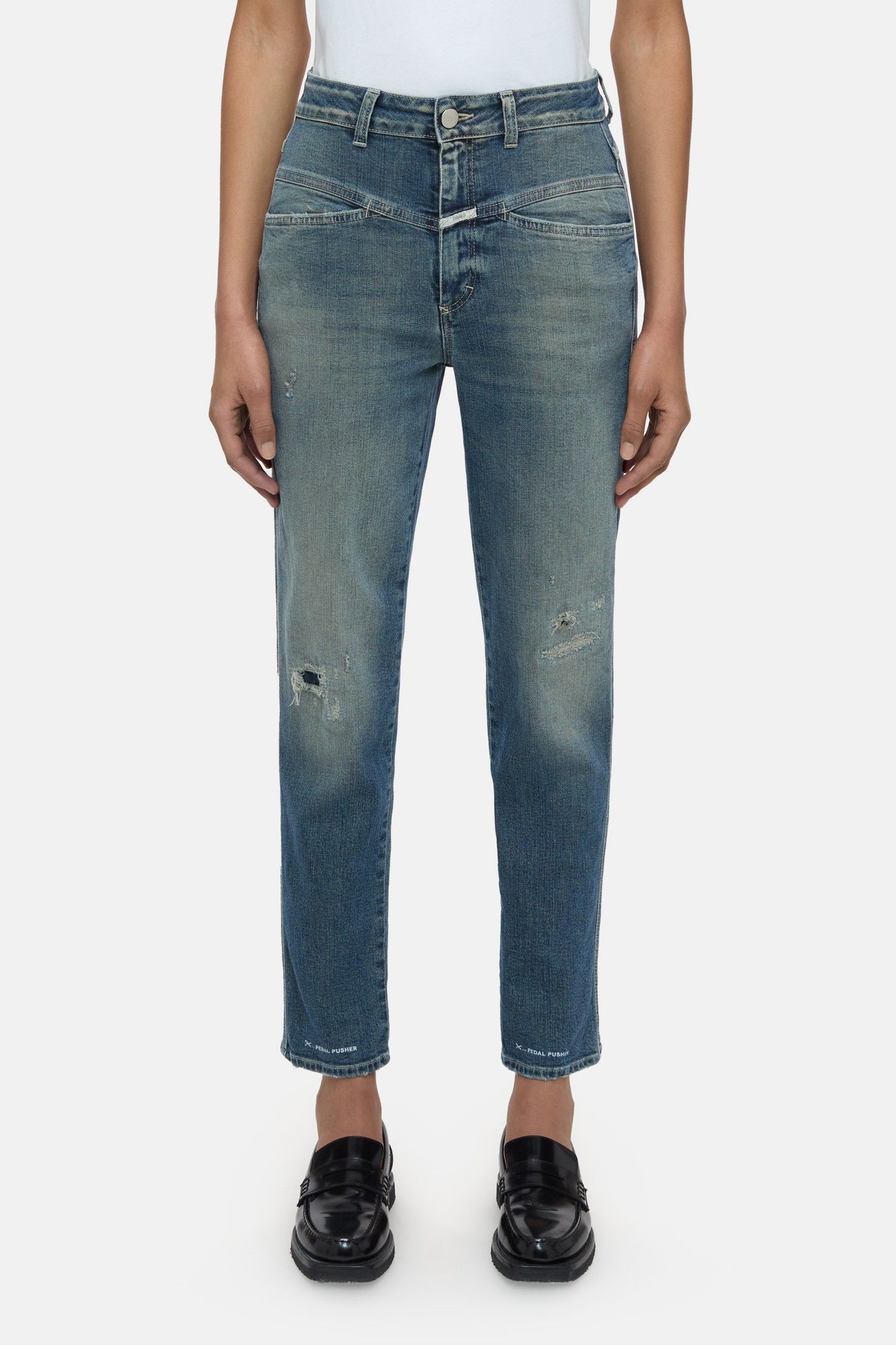 PEDAL PUSHER JEANS MID BLUE 1