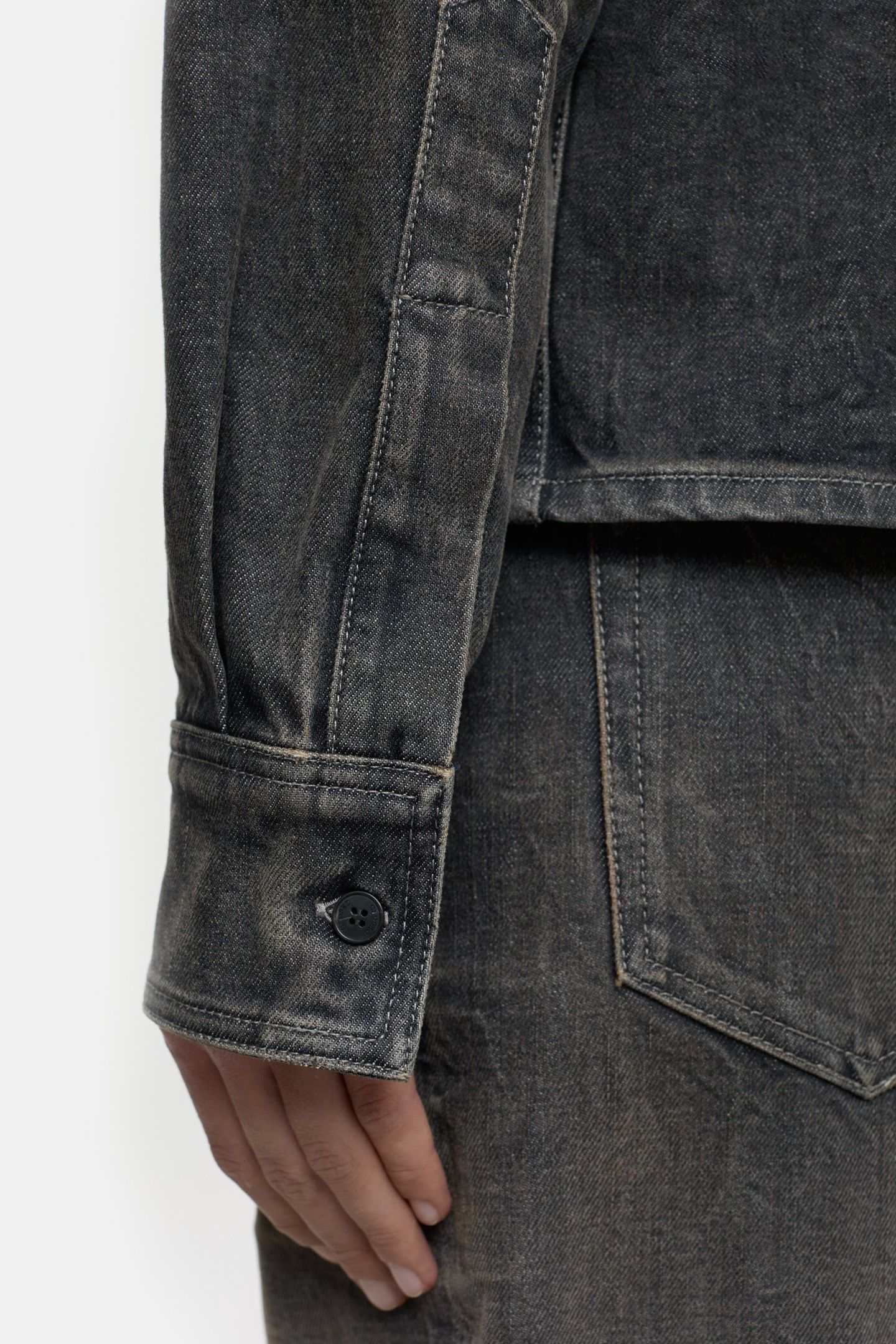 DENIM WESTERN SHIRT & BLOUSES DARK GREY 4