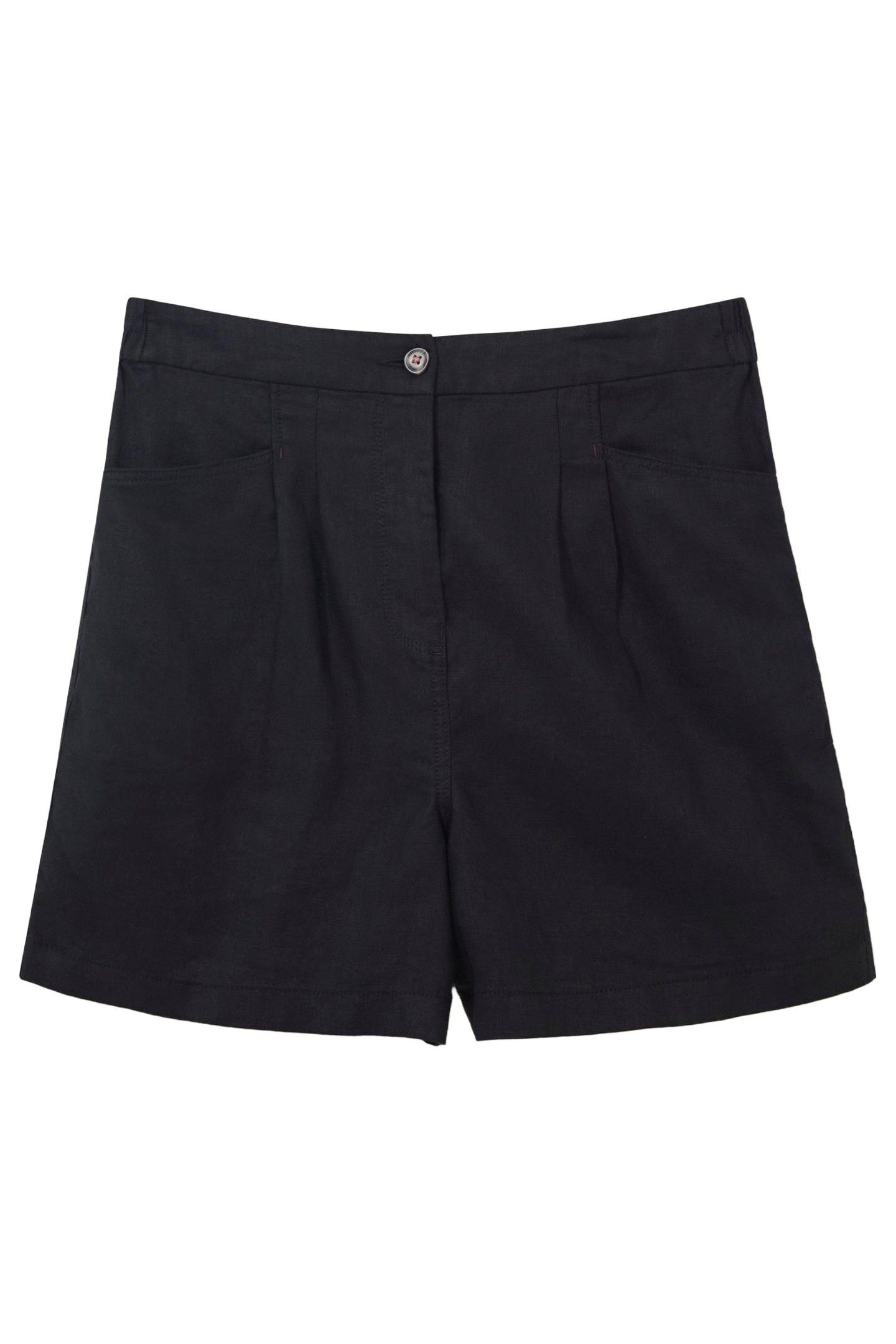 ROWENA LINEN SHORT PURE BLACK 3