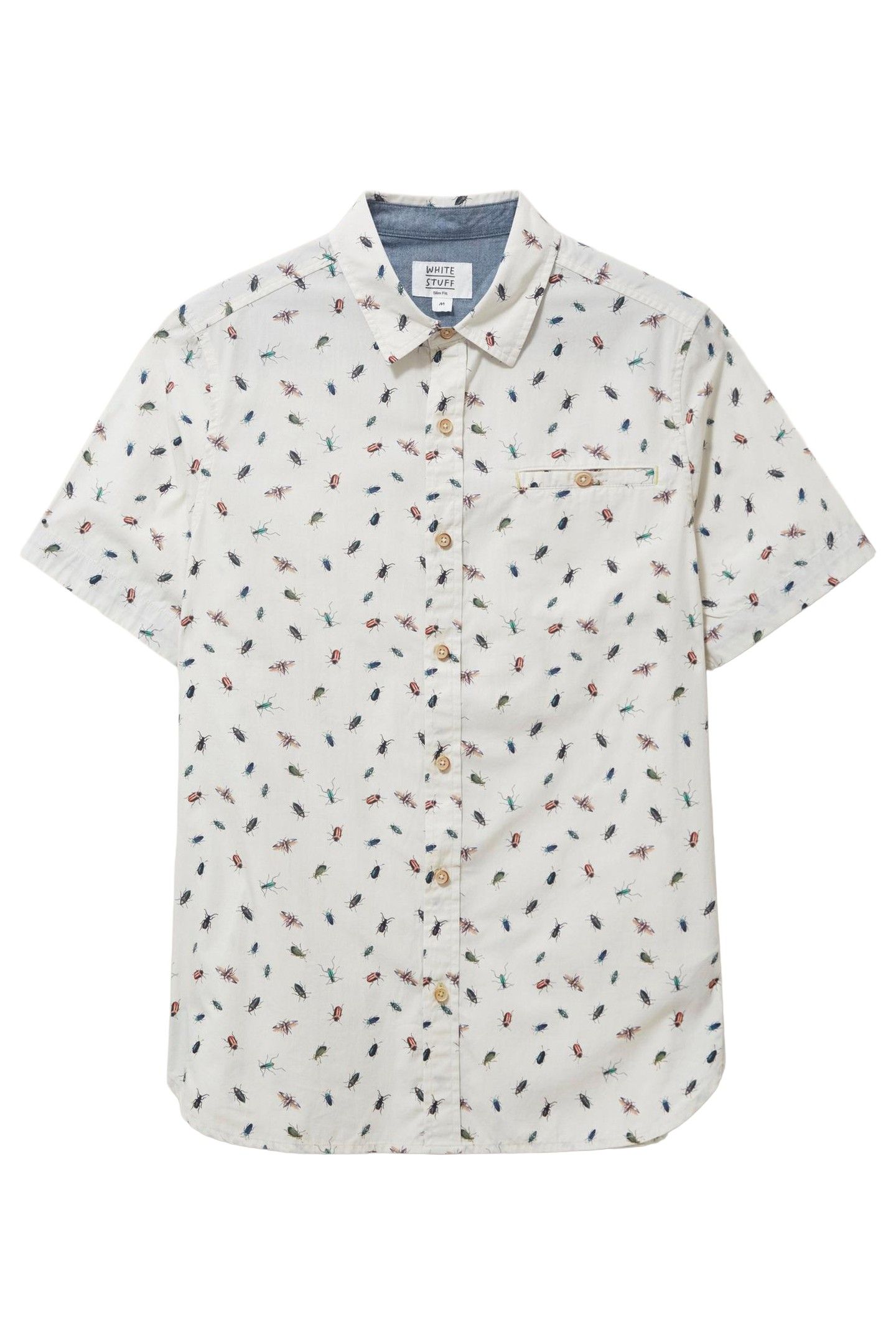 INSECT PRINTED SLIM FIT SHIRT WHITE MULTI 3