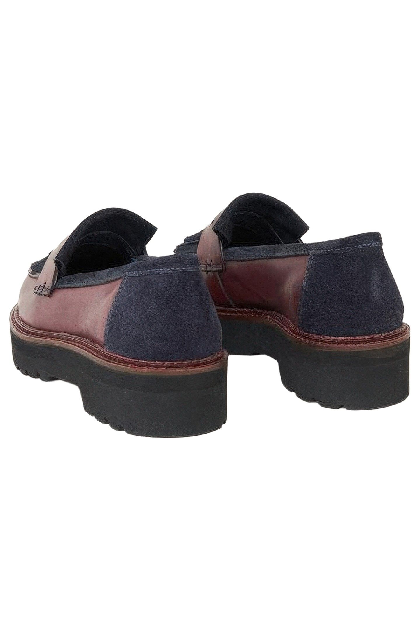 ELVA CHUNKY LEATHER MIX LOAFER NAVY MULTI 3