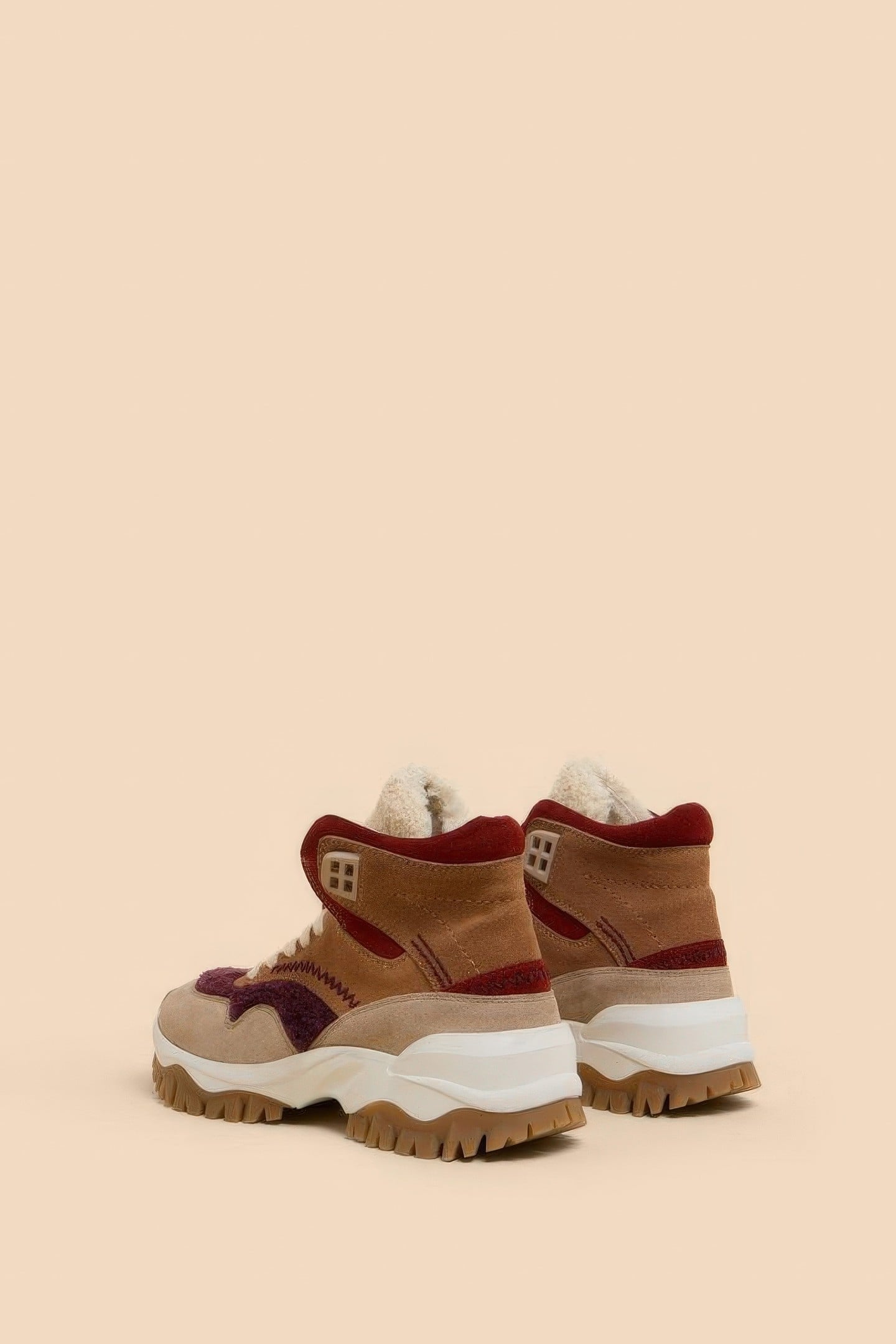 CHUNKY SUEDE HI-TOP TRAINER TAN MULTI 3