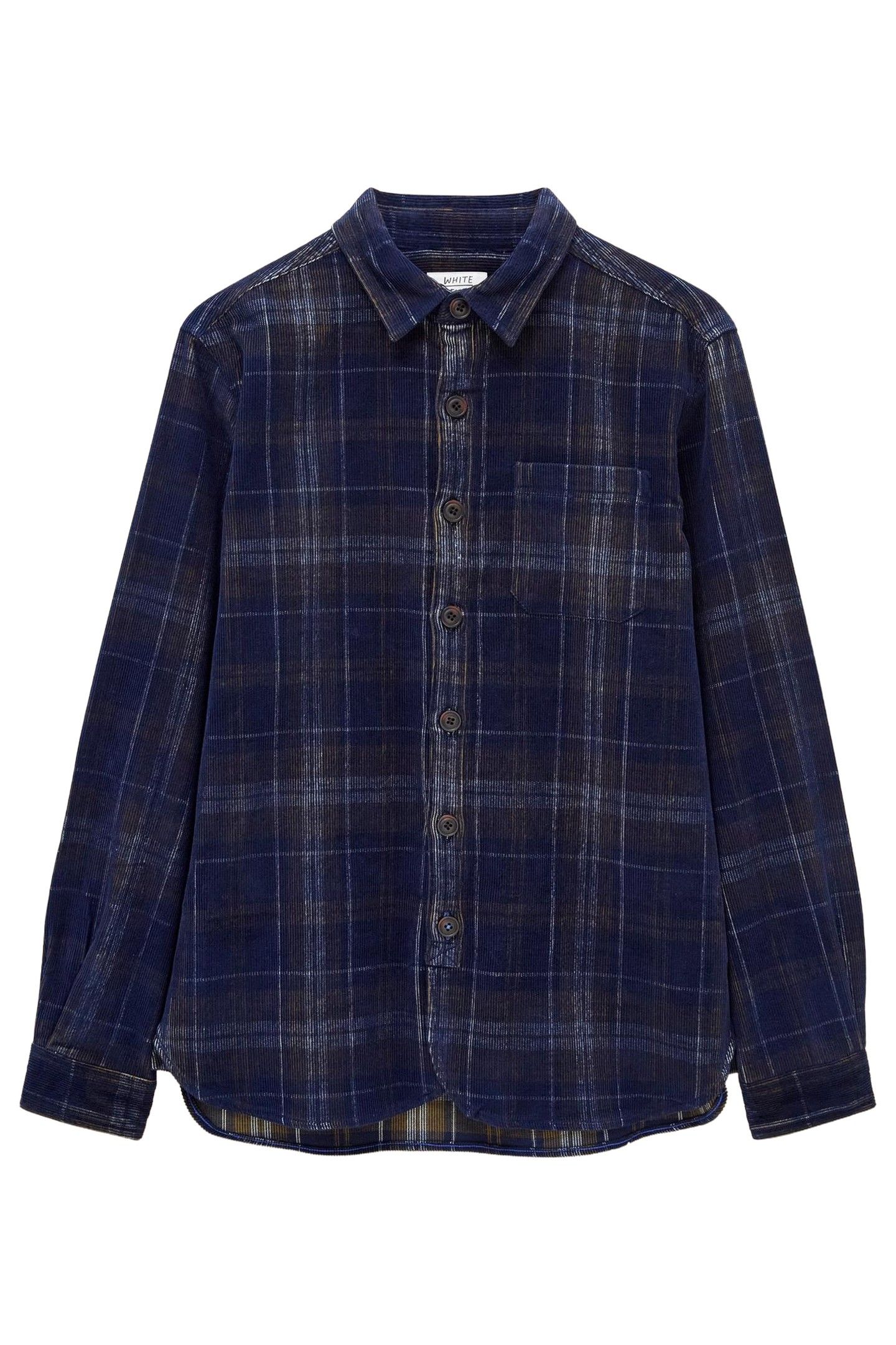 WHITWICK CORD CHECK SHIRT DARK NAVY 3