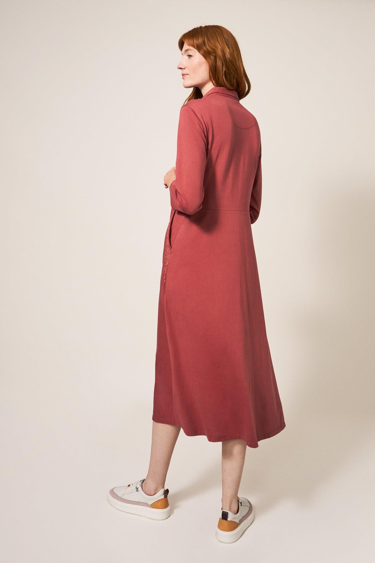 REAGAN EMBROIDERED SHIRT DRESS MID PLUM 1