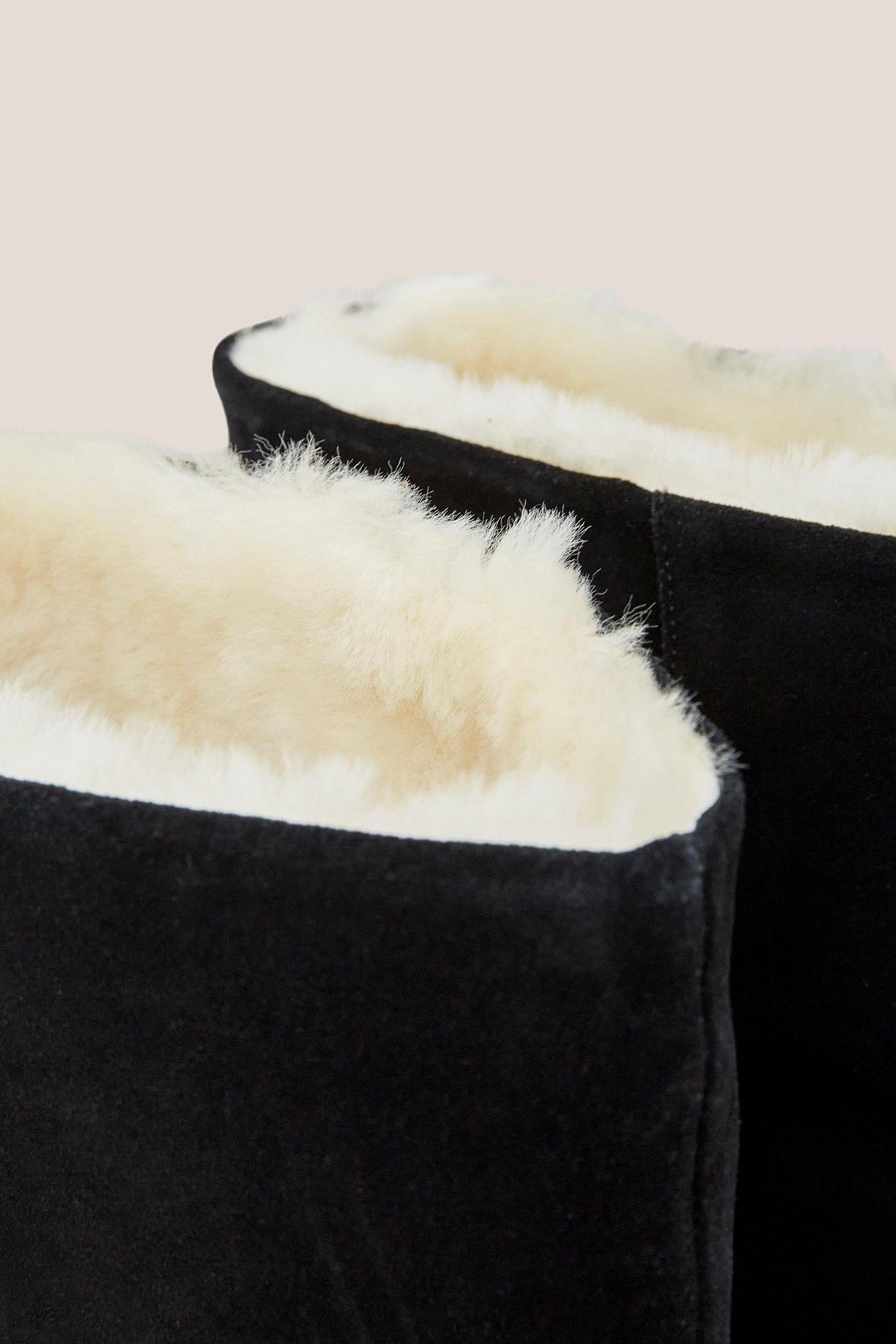 ENYA LEATHER FUR KNEE BOOT PURE BLACK 7