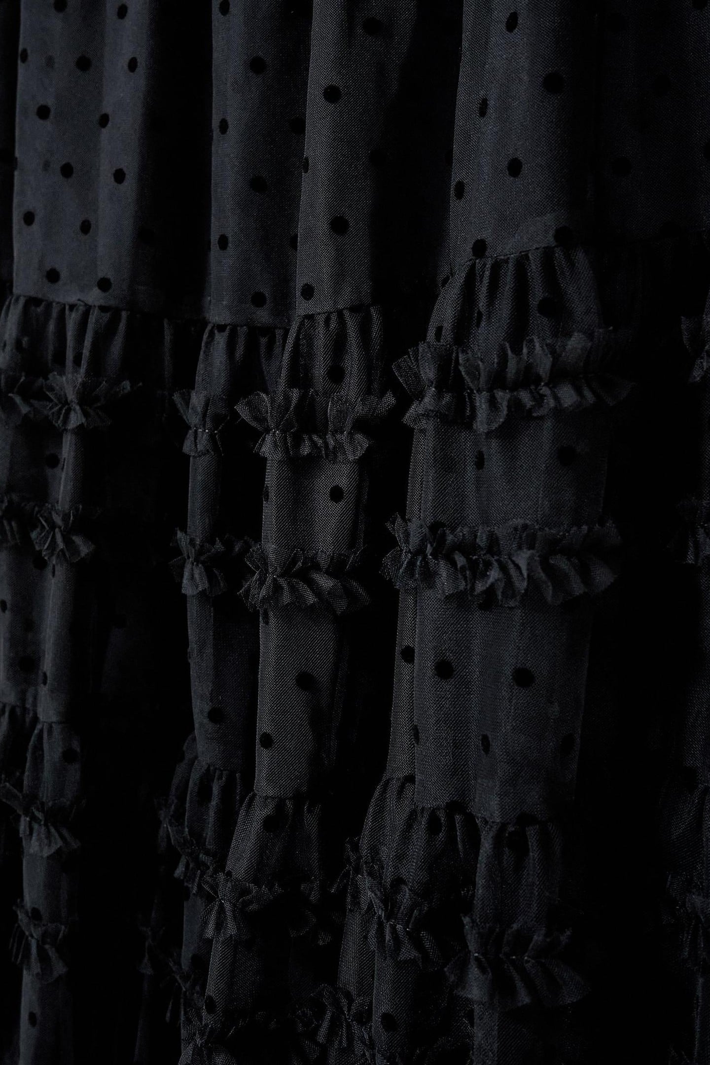 HIRAL FLOCK SPOT TULLE DRESS PURE BLACK 4