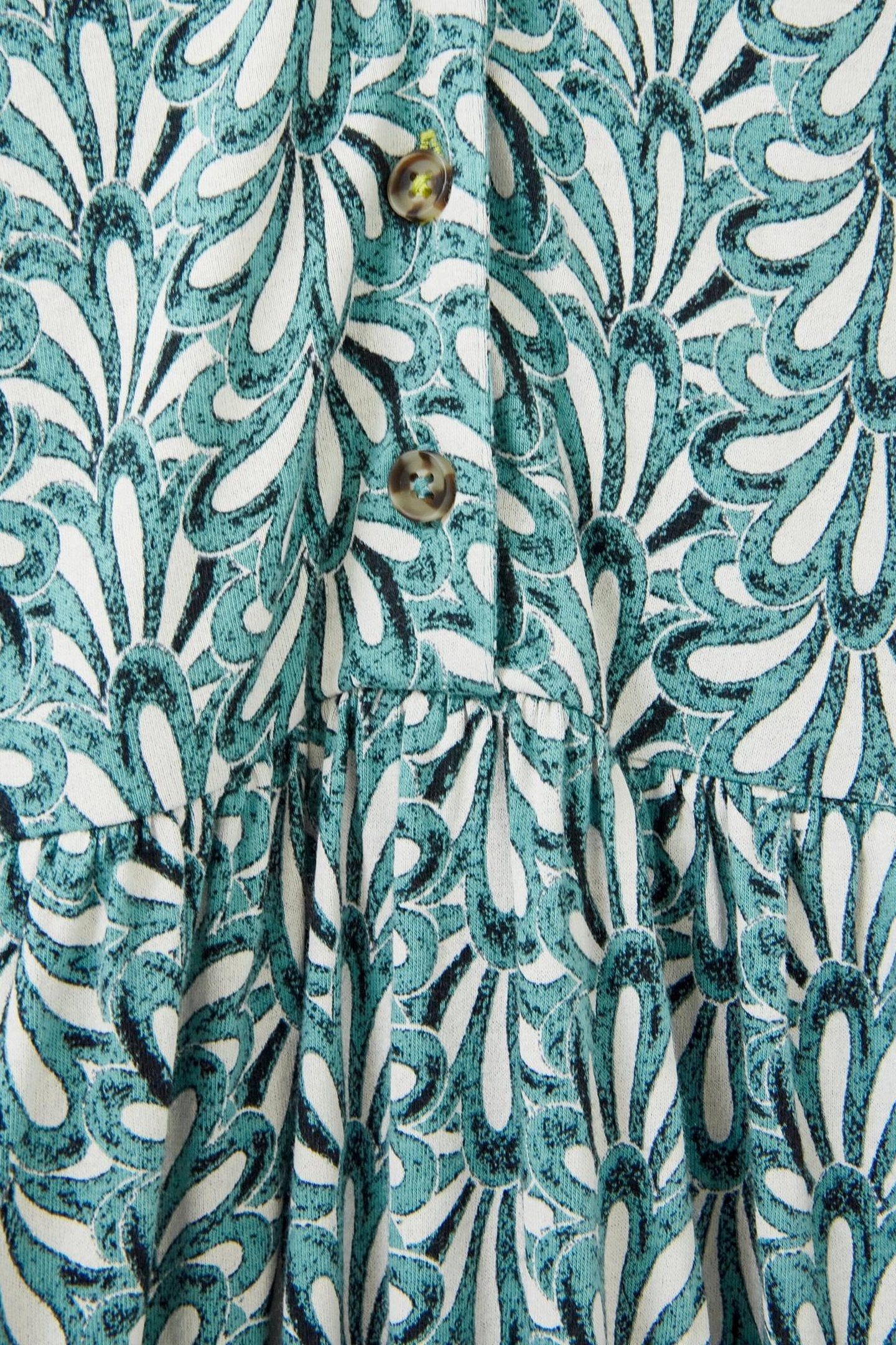 NAYA JERSEY DRESS TEAL PRINT 4