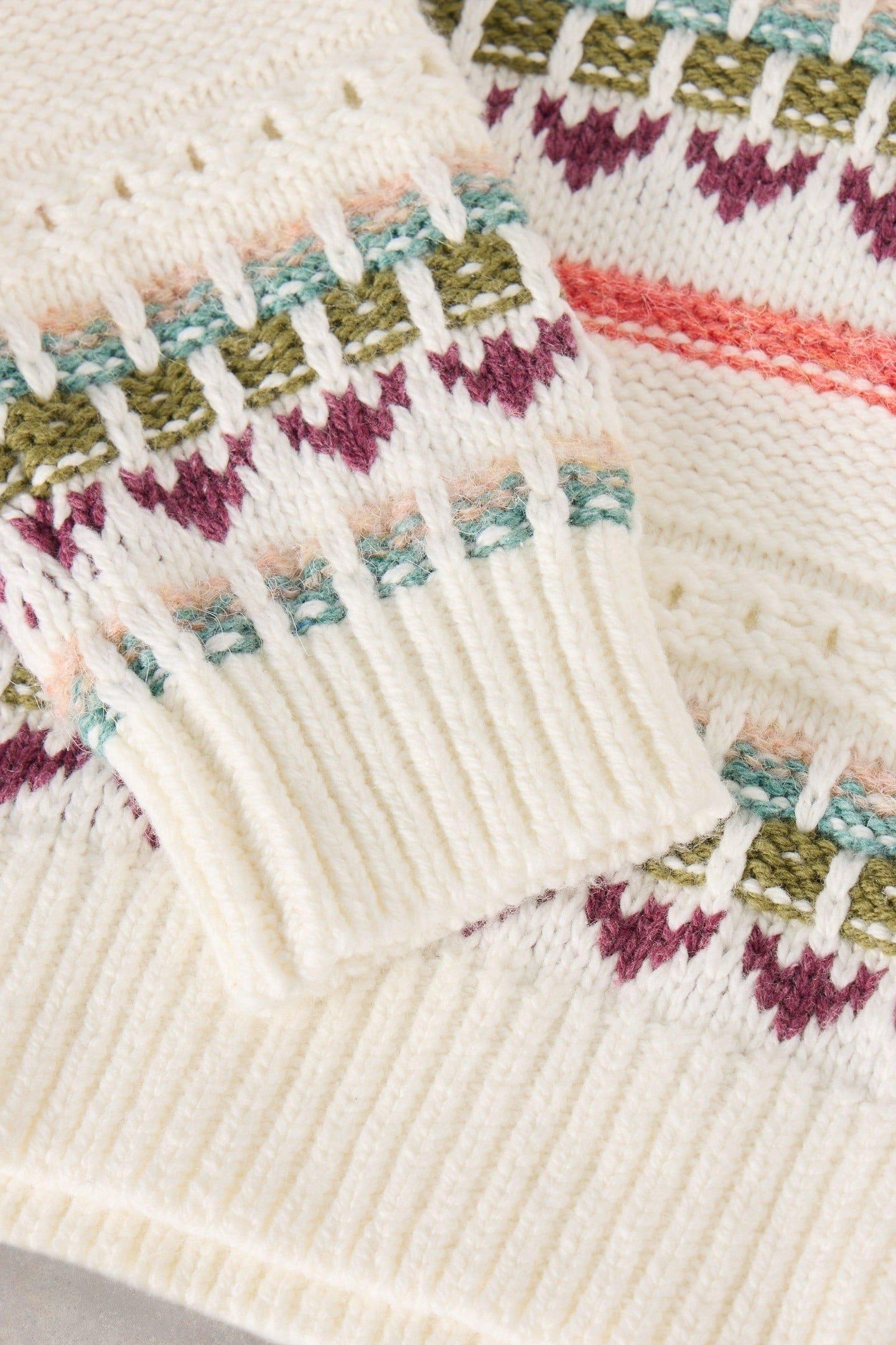 FAIRISLE CREW JUMPER NATURAL MULTI 3