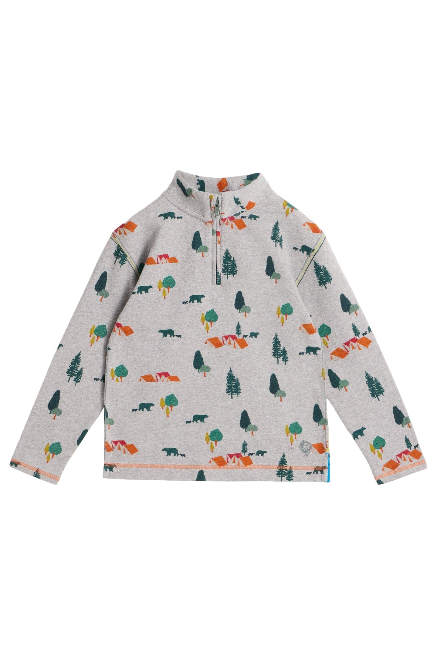 JACK WOODLAND FUNNEL SWEAT GREY MULTI 1