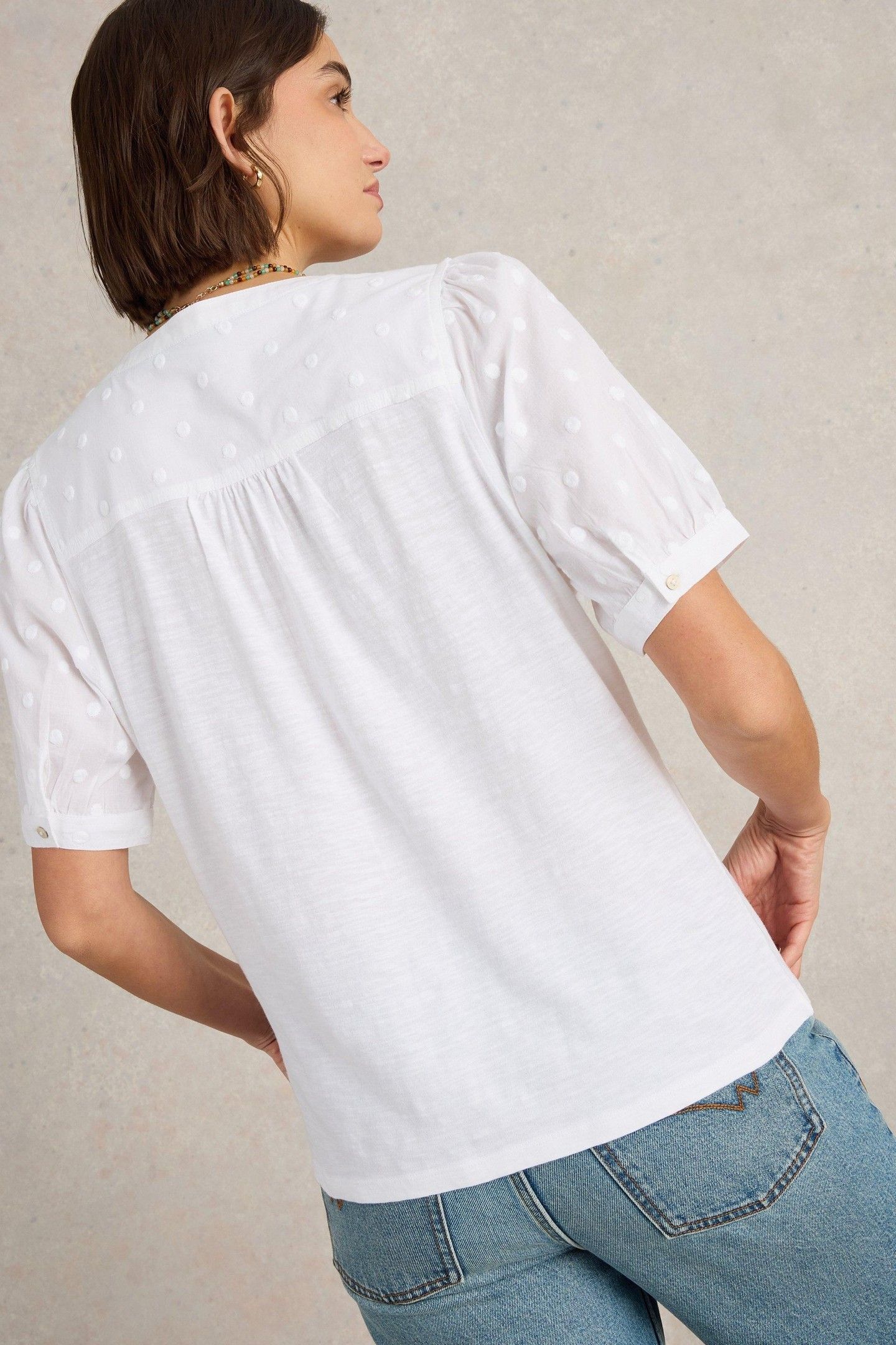 ELLIE BRODERIE TOP BRILLIANT WHITE 2