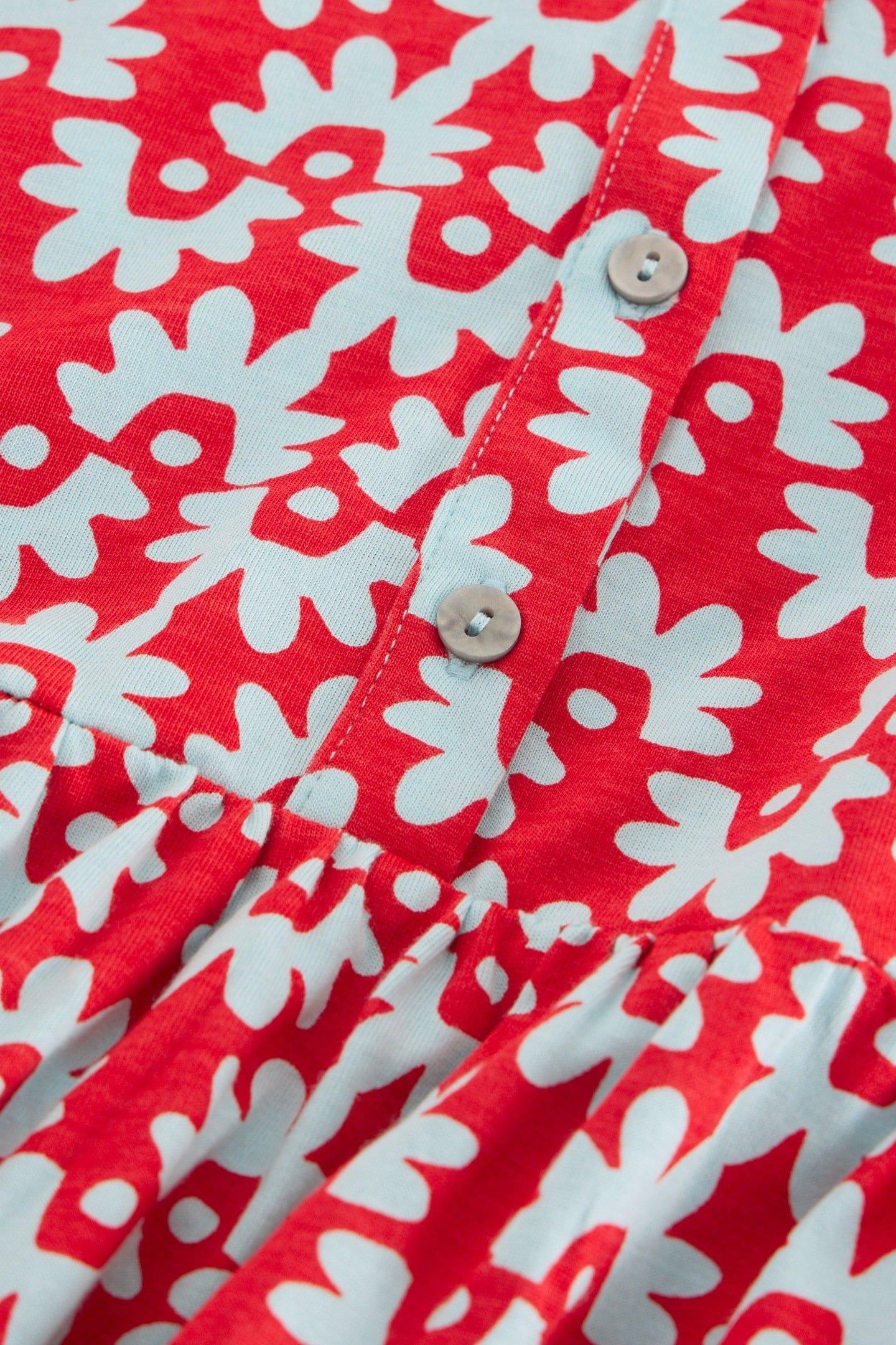 EVERLY JERSEY SHIRT DRESS RED PRINT 4