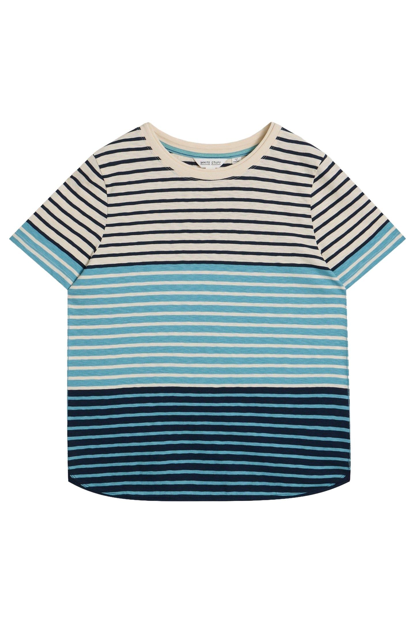 CLARA STRIPE SS TEE BLUE MULTI 3