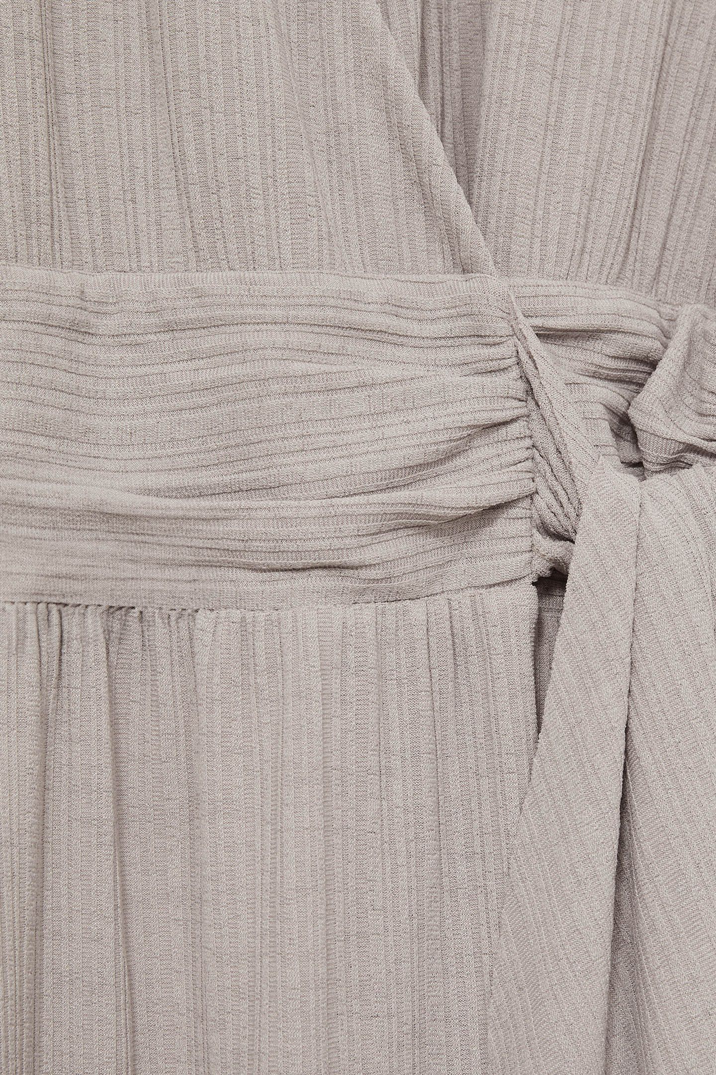 WRAP TIE MIDI JERSEY DRESS GREY 6
